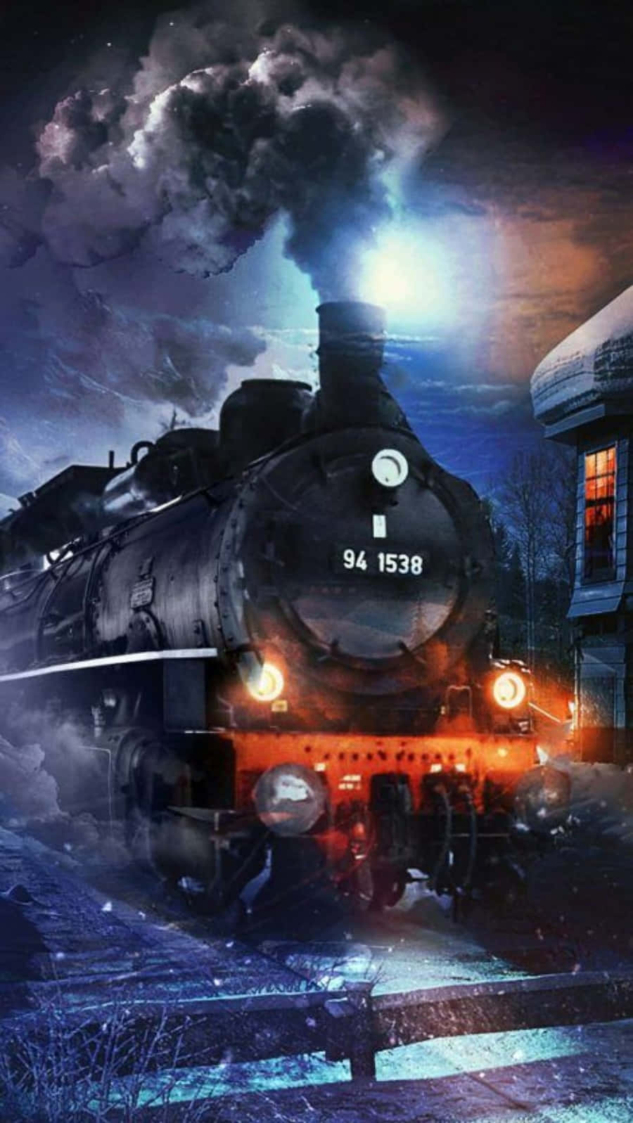 The Hogwarts Express Train, 94 1538, snowy night, HD Phone Wallpaper