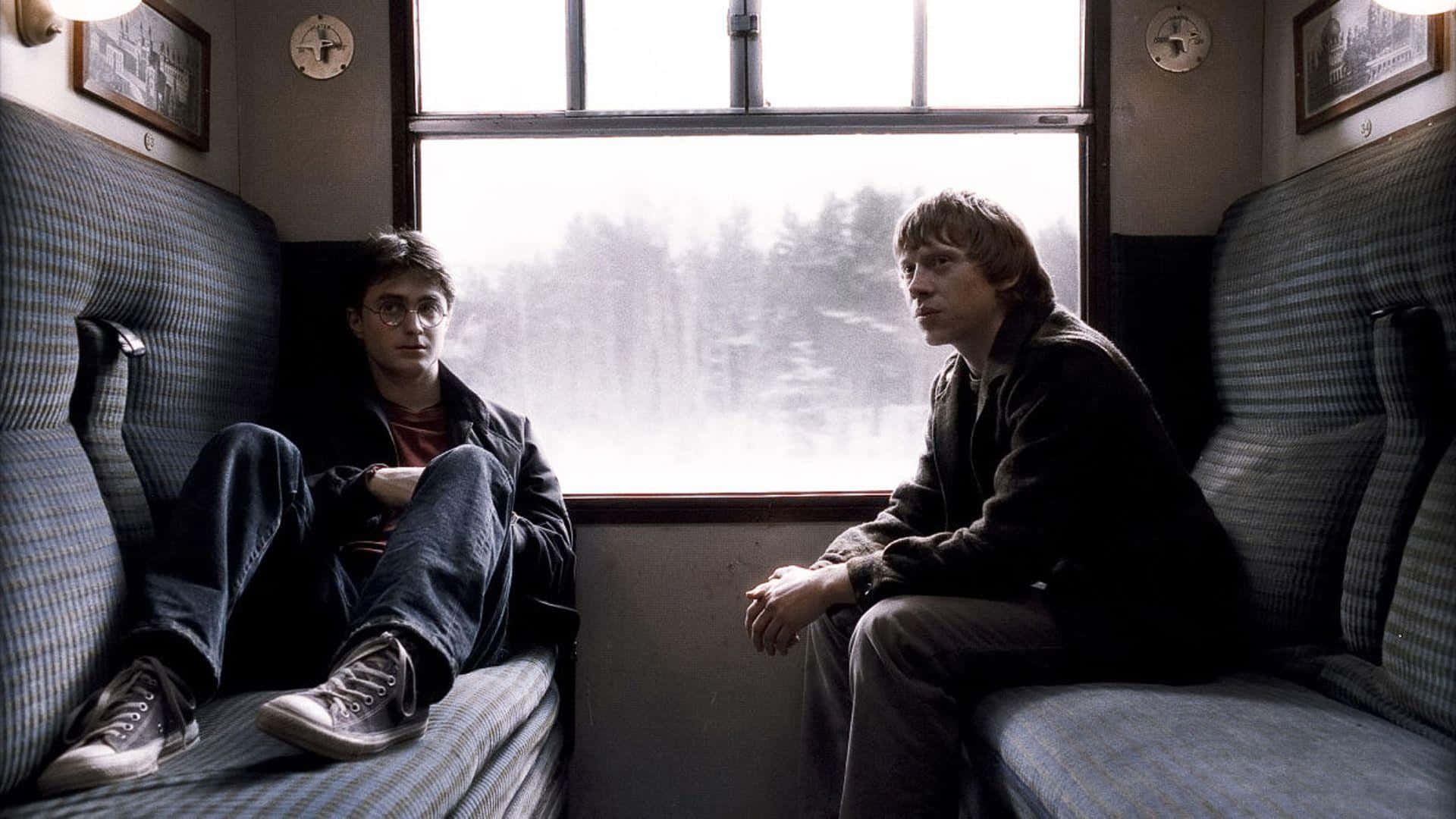 The Hogwarts Express Train, 1920 x 1080, snowy forest, Full HD Desktop Wallpaper