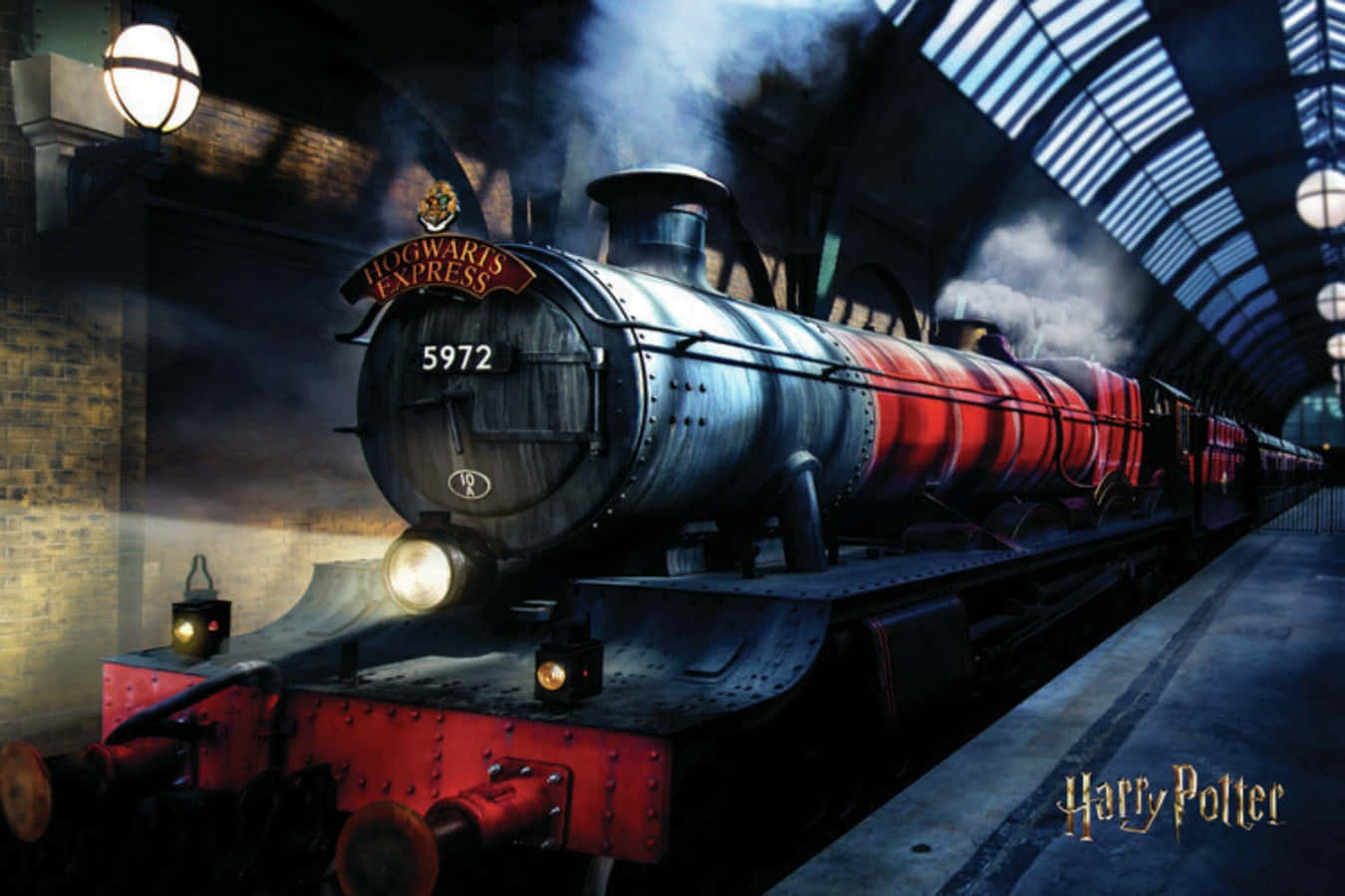 Hogwarts Express, steam train, grand station, HD Desktop Wallpaper