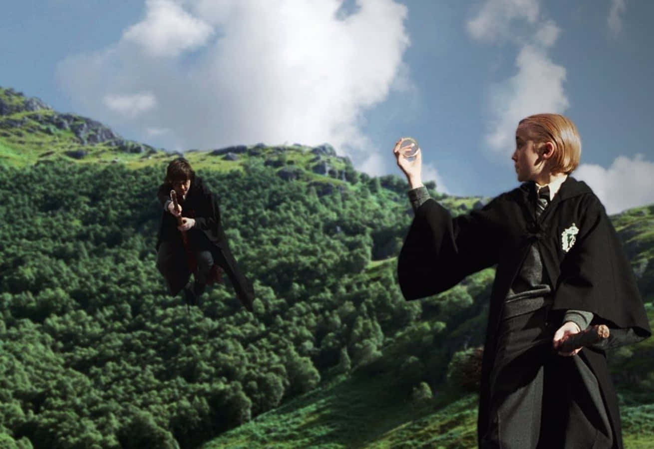 The Hogwarts Flying Lessons, Hogwarts, black robes, HD Desktop Wallpaper