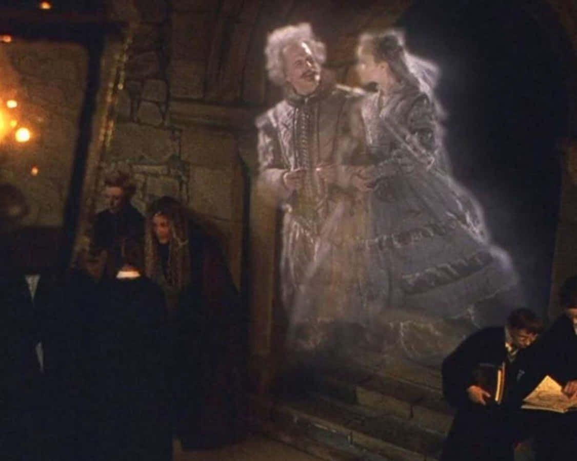 The Hogwarts Ghosts, Hogwarts, dim stone chamber, SD Desktop Wallpaper