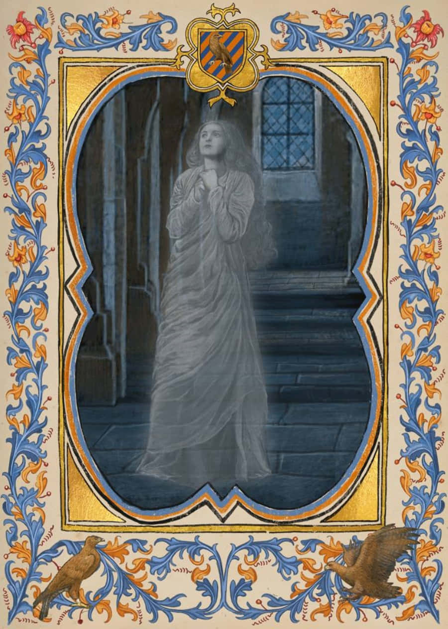 The Hogwarts Ghosts, ghostly woman, flowing gown, SD Phone Wallpaper