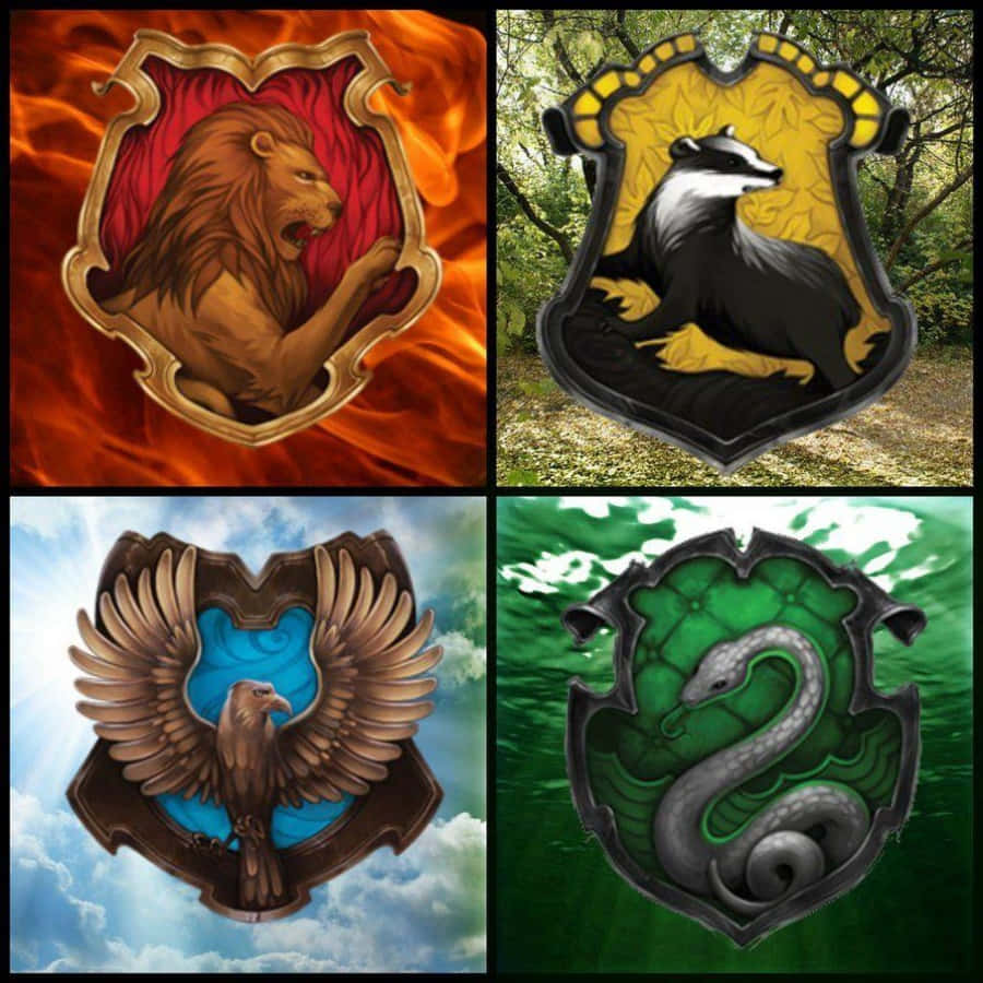 Hogwarts Houses, lion, badger, SD Desktop Wallpaper
