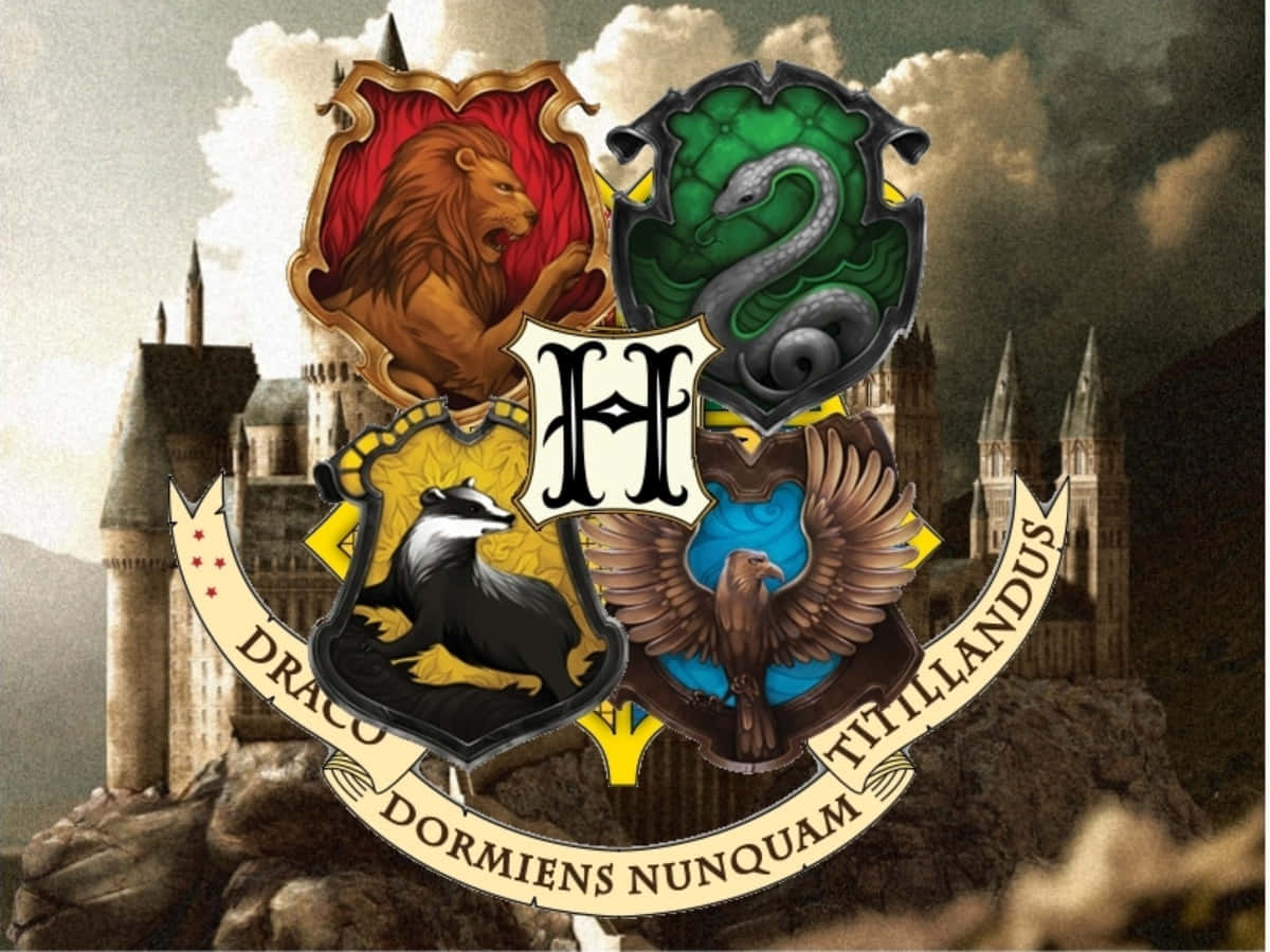 Hogwarts Houses, lion, snake, SD Desktop Wallpaper