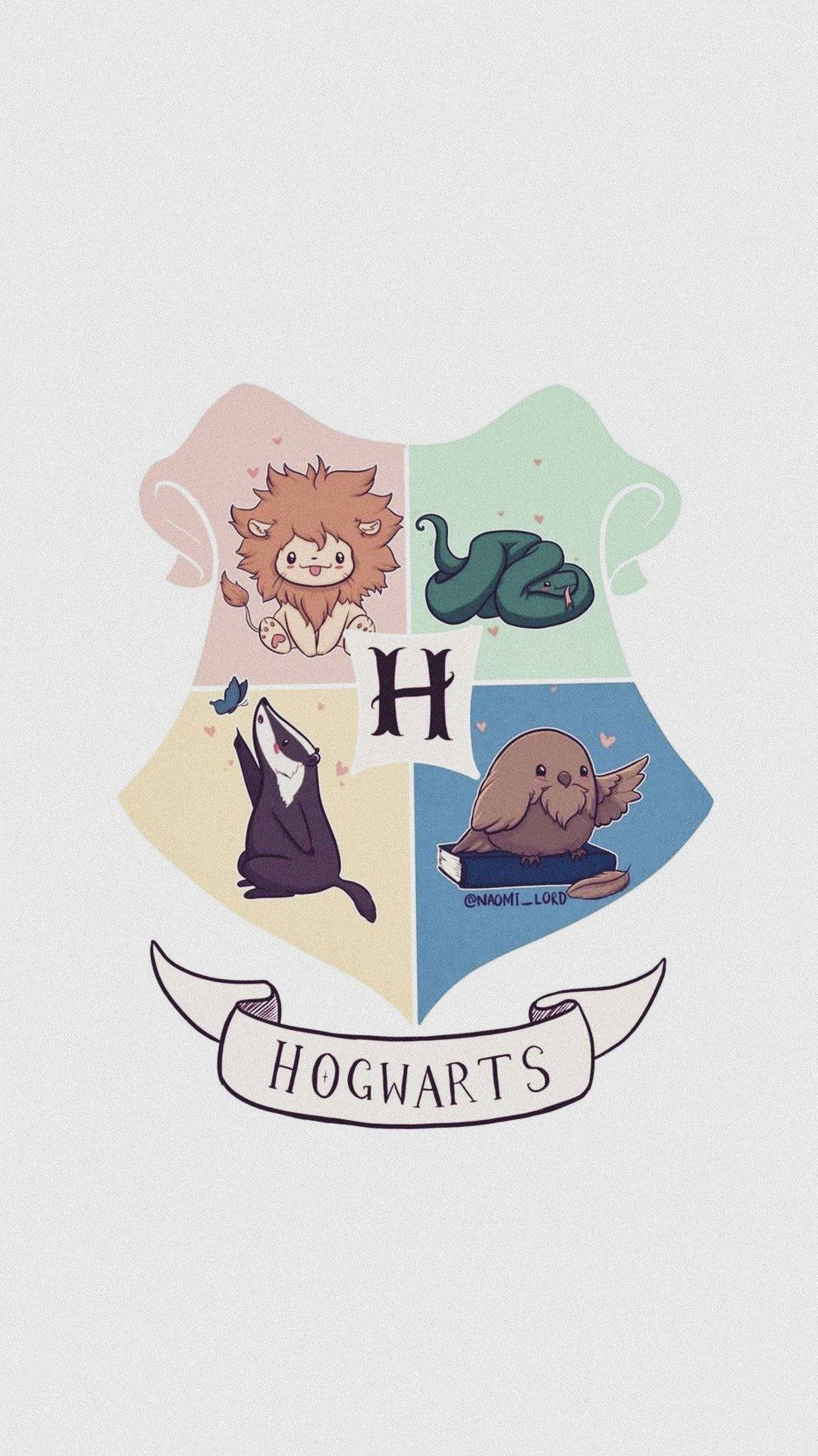 Hogwarts, four houses, crest, Full HD Phone Wallpaper