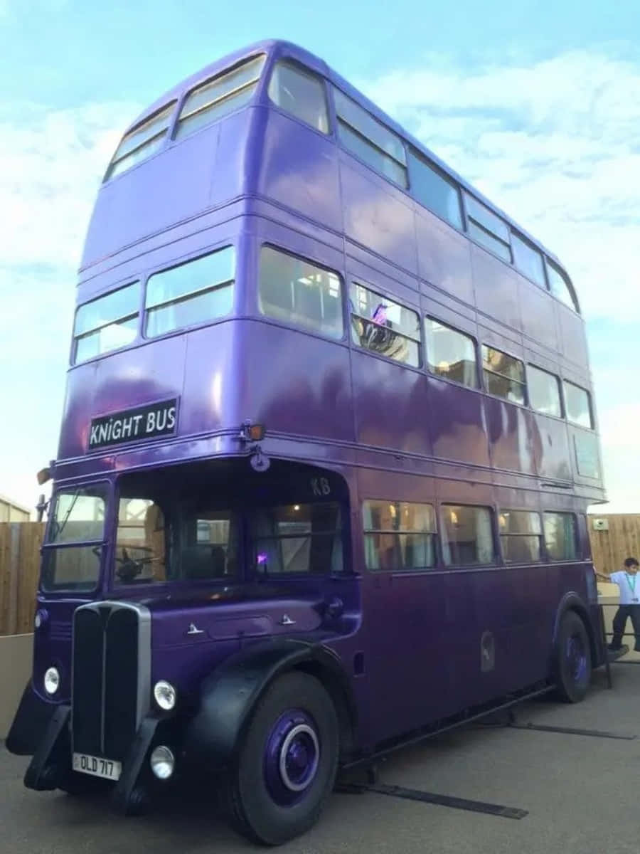 The Hogwarts Knight Bus Stop, Knight Bus, vibrant purple, SD Phone Wallpaper