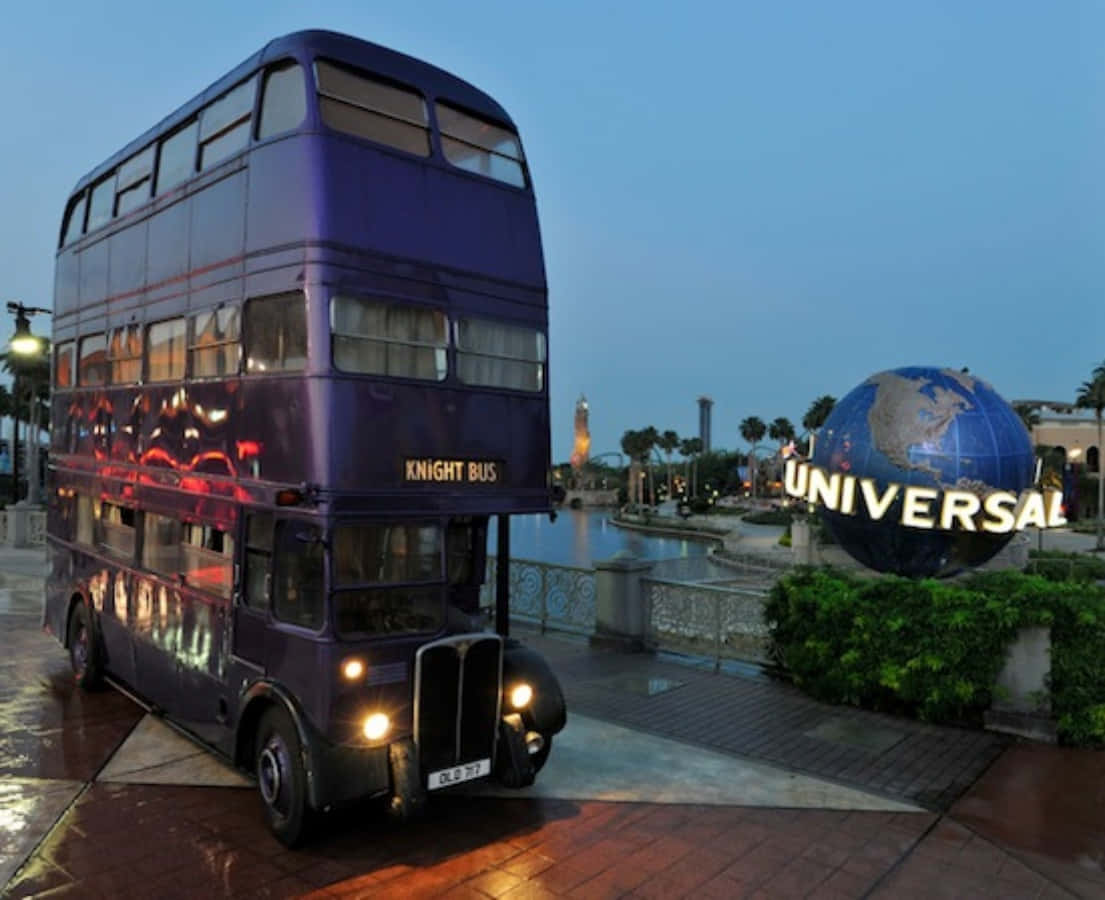 The Hogwarts Knight Bus Stop, Knight Bus, double-decker bus, SD Desktop Wallpaper