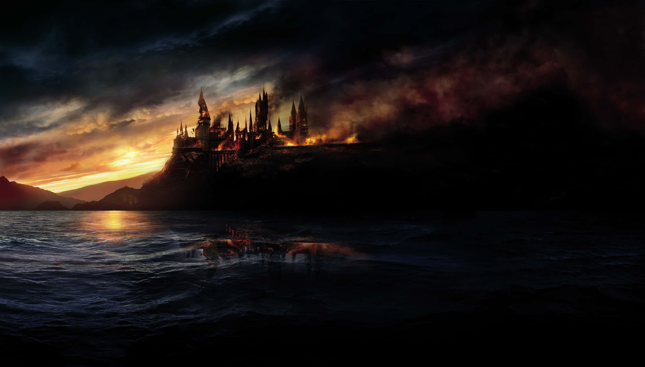 The Hogwarts Lake, Hogwarts, castle, 2K Desktop Wallpaper