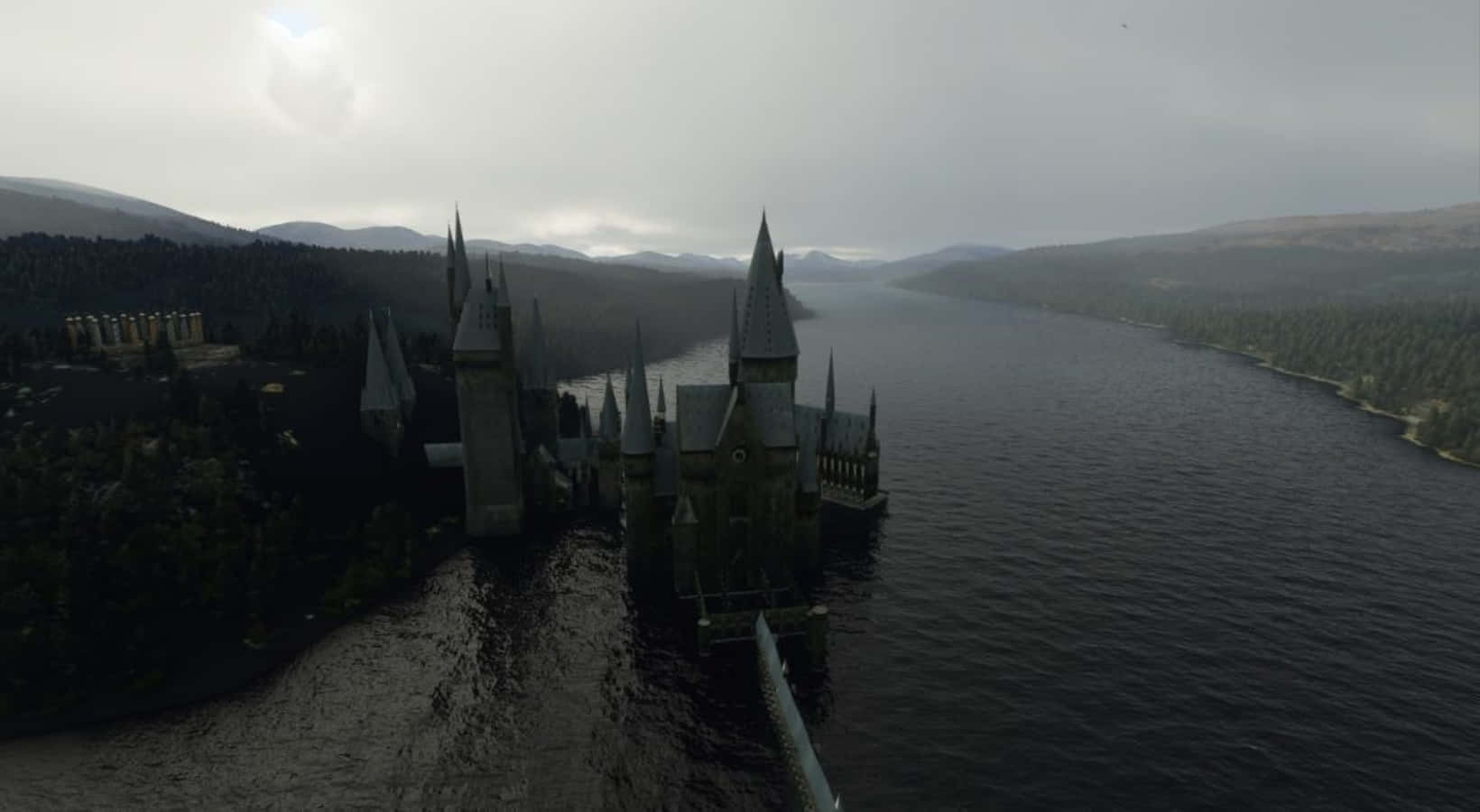 The Hogwarts Lake, Hogwarts, gothic castle, HD Desktop Wallpaper