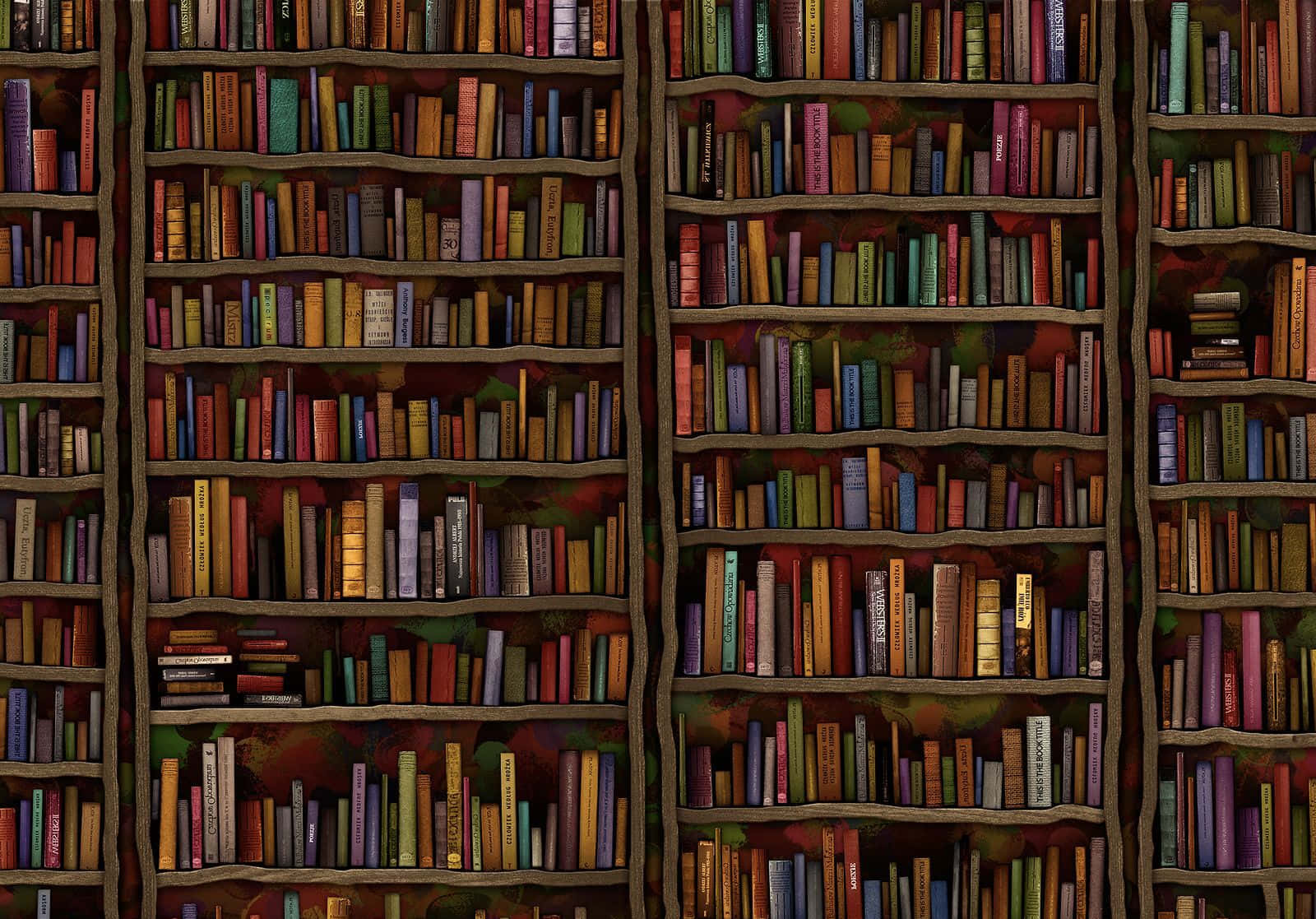 Hogwarts Library, bookshelves, vintage books, HD Desktop Wallpaper
