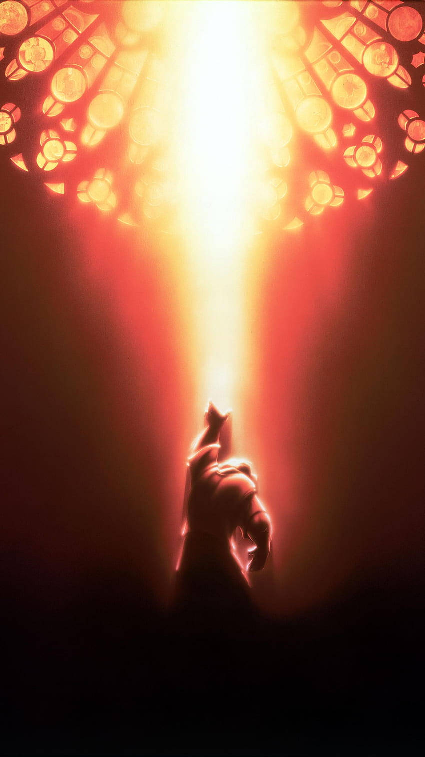Hunchback of Notre Dame, golden light, ornate circular ceiling fixture, HD Phone Wallpaper
