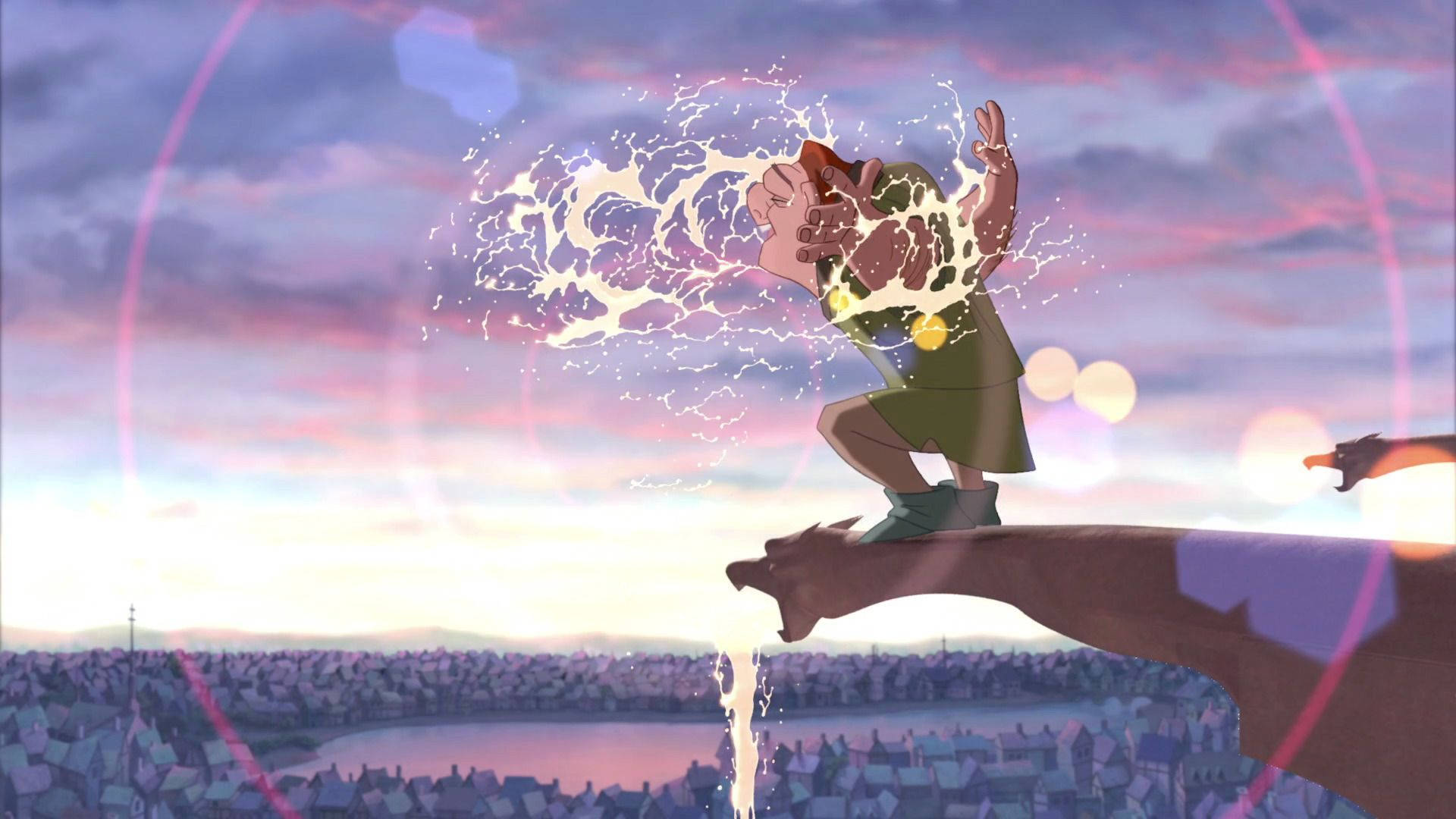 Hunchback of Notre Dame, cliff, city, Full HD Desktop Wallpaper