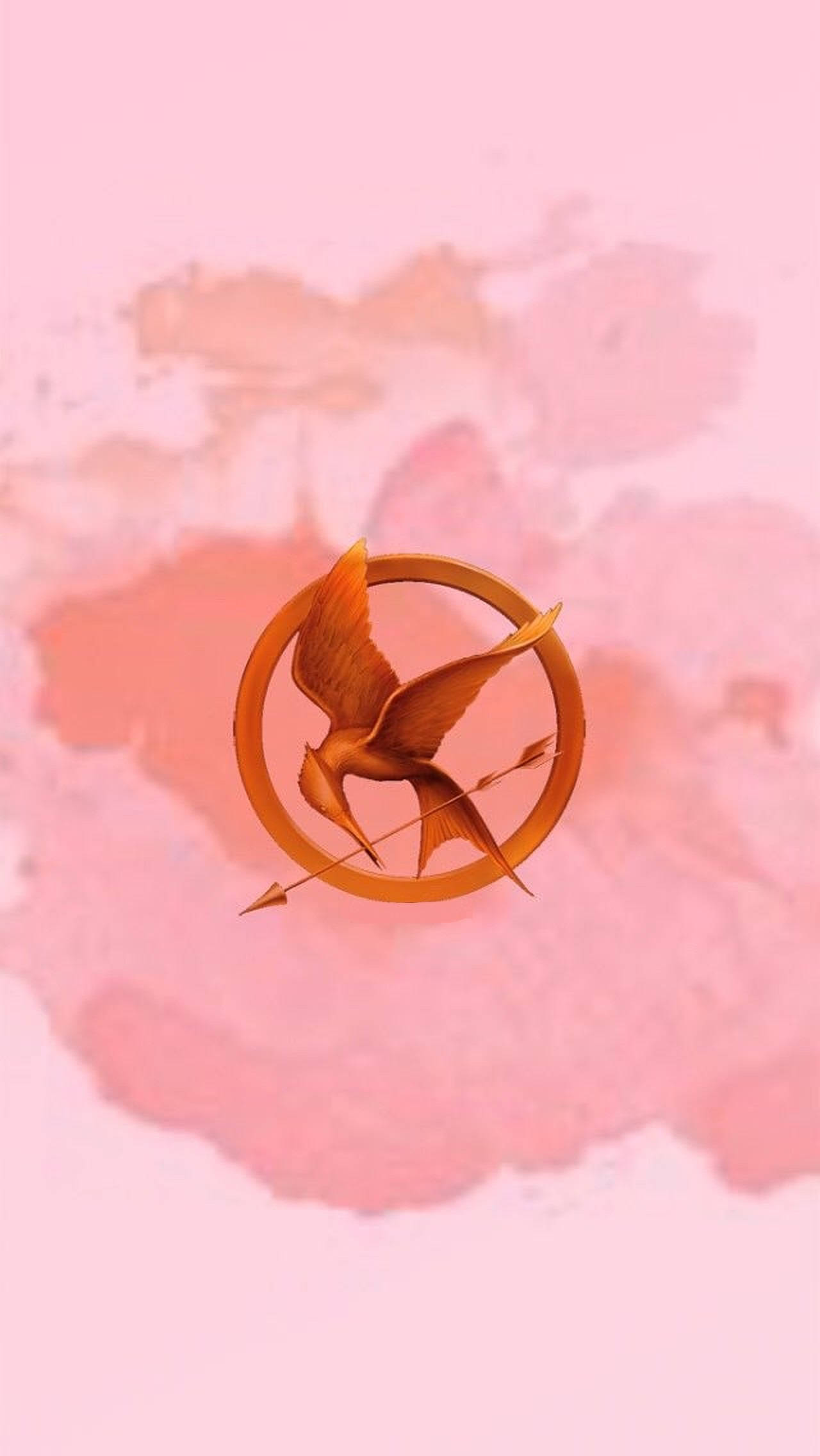 The Hunger Games, golden mockingjay pin, arrow, Full HD Phone Wallpaper