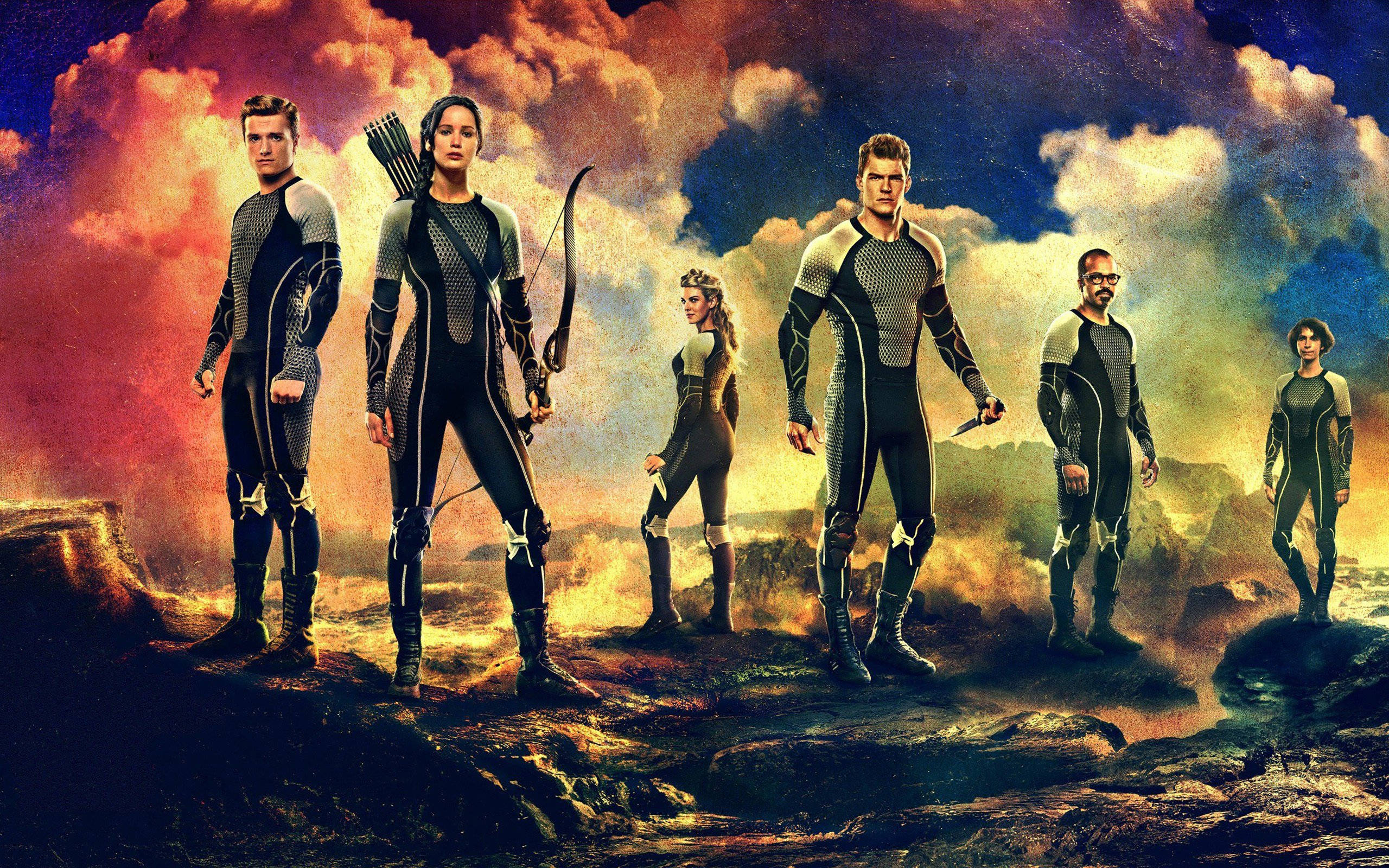 The Hunger Games, tributes, futuristic gear, 2K Desktop Wallpaper