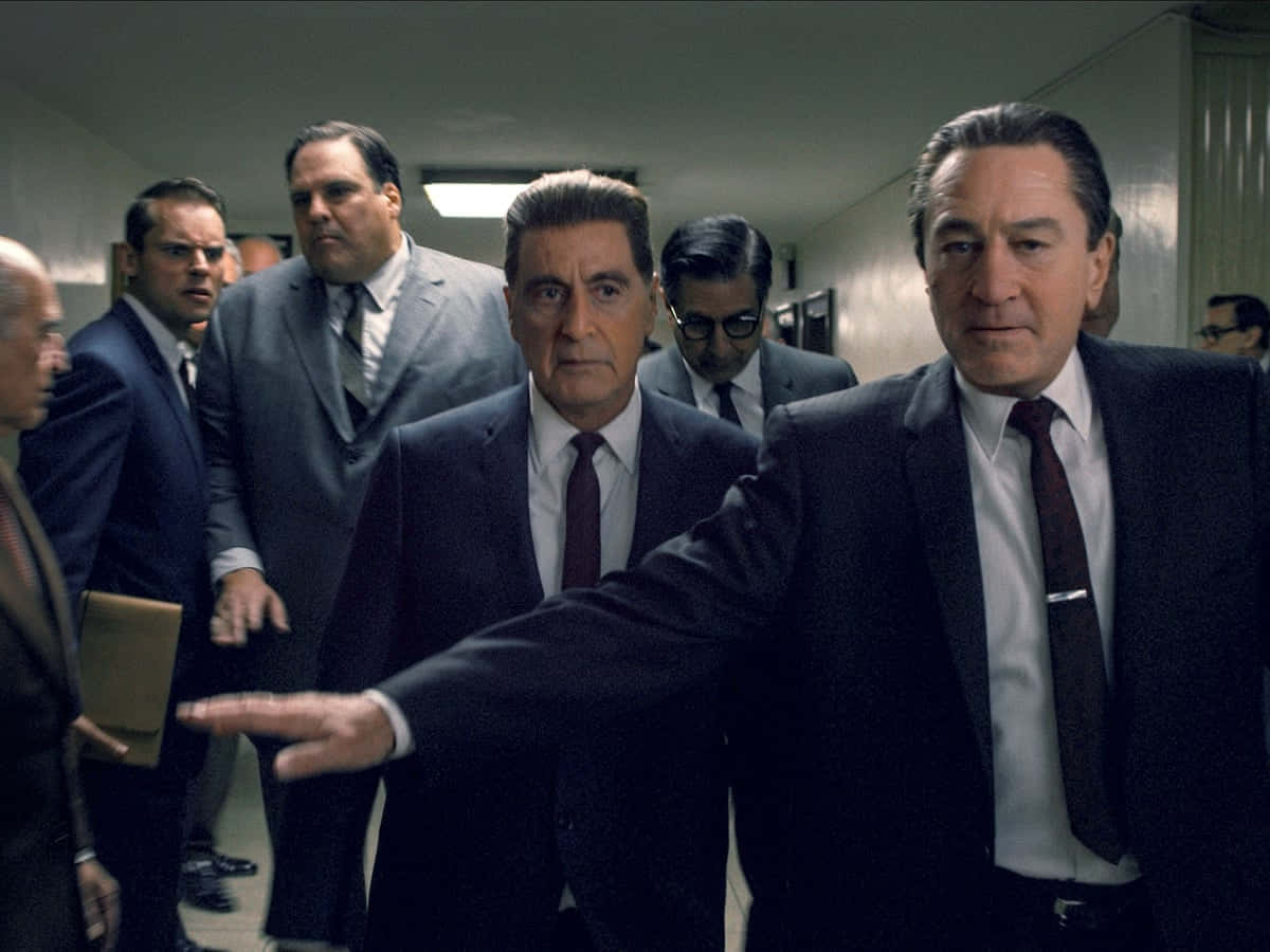 The Irishman, hallway, men in suits, SD Desktop Wallpaper