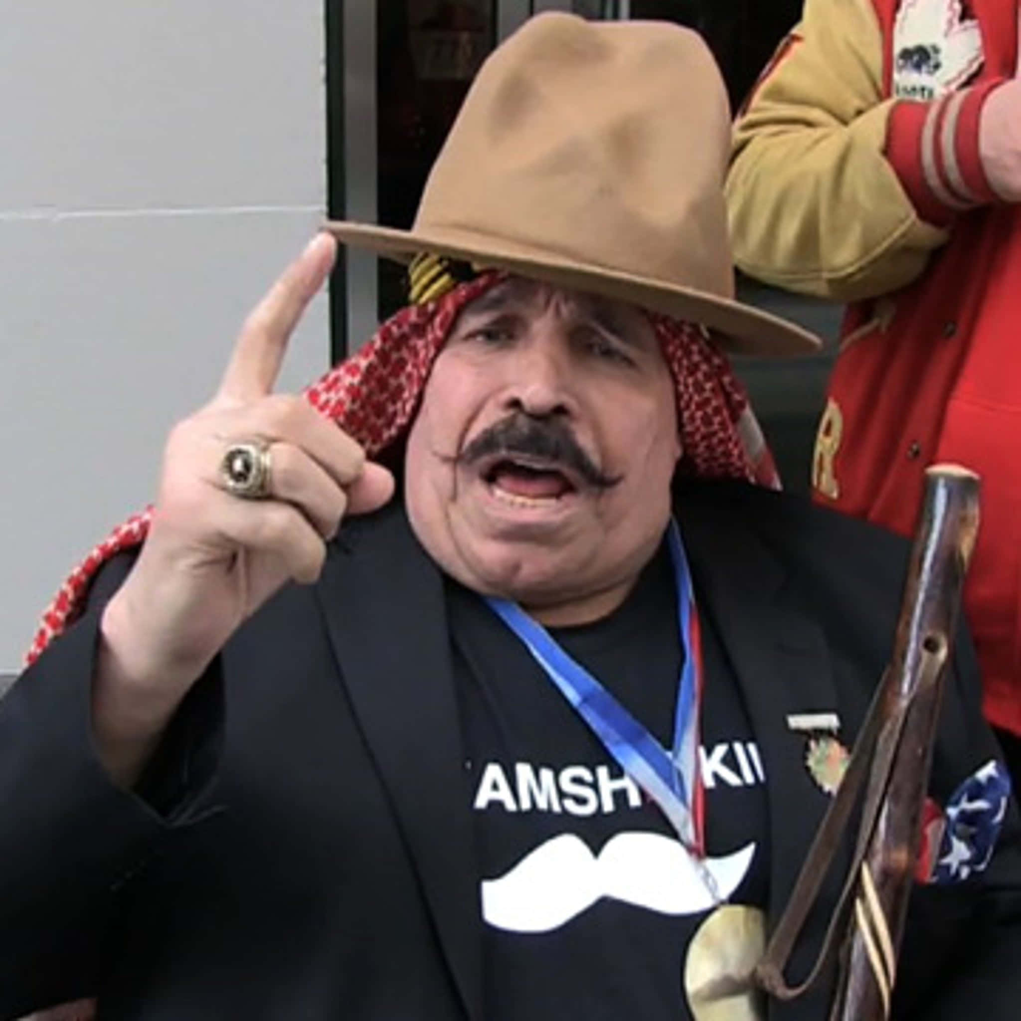 Iron Sheik, rim fedora, tan hat, Full HD Desktop Wallpaper