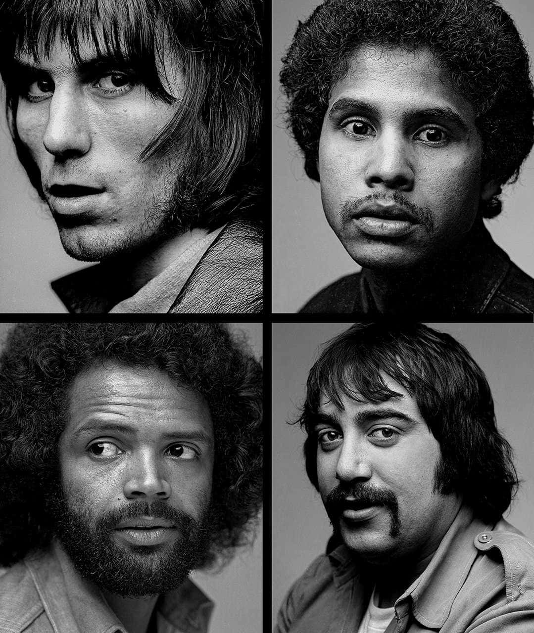 Jeff Beck Group, black and white portrait photos, men with distinct hairstyles, HD Phone Wallpaper