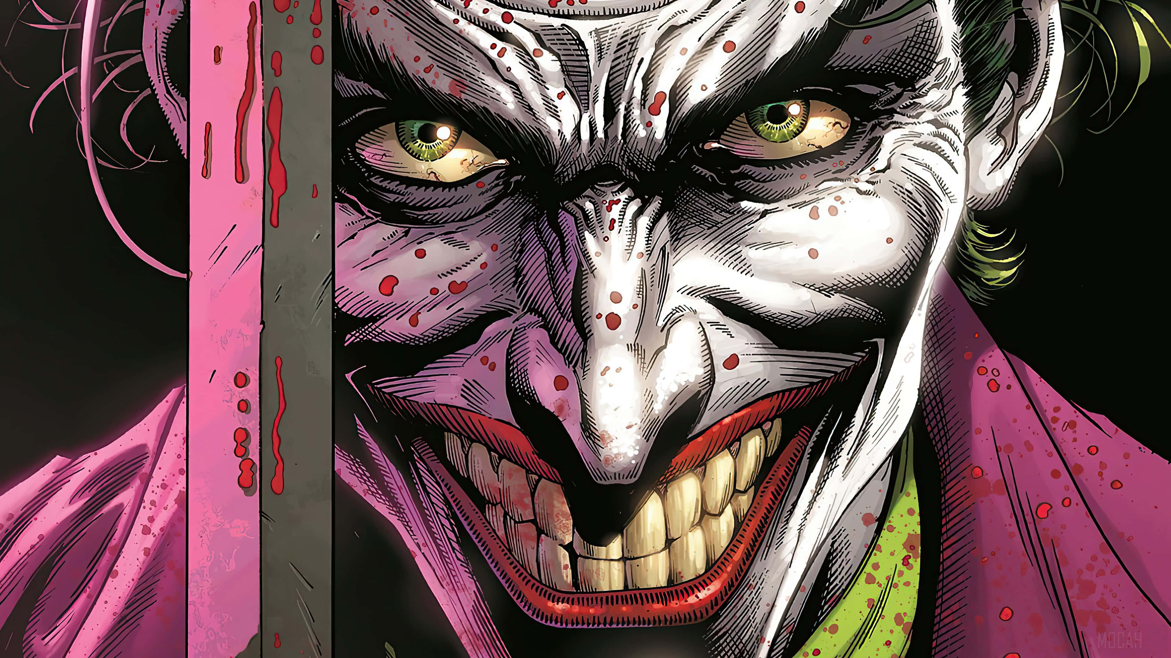 The Joker, knife, blood splatters, 4K Desktop Wallpaper