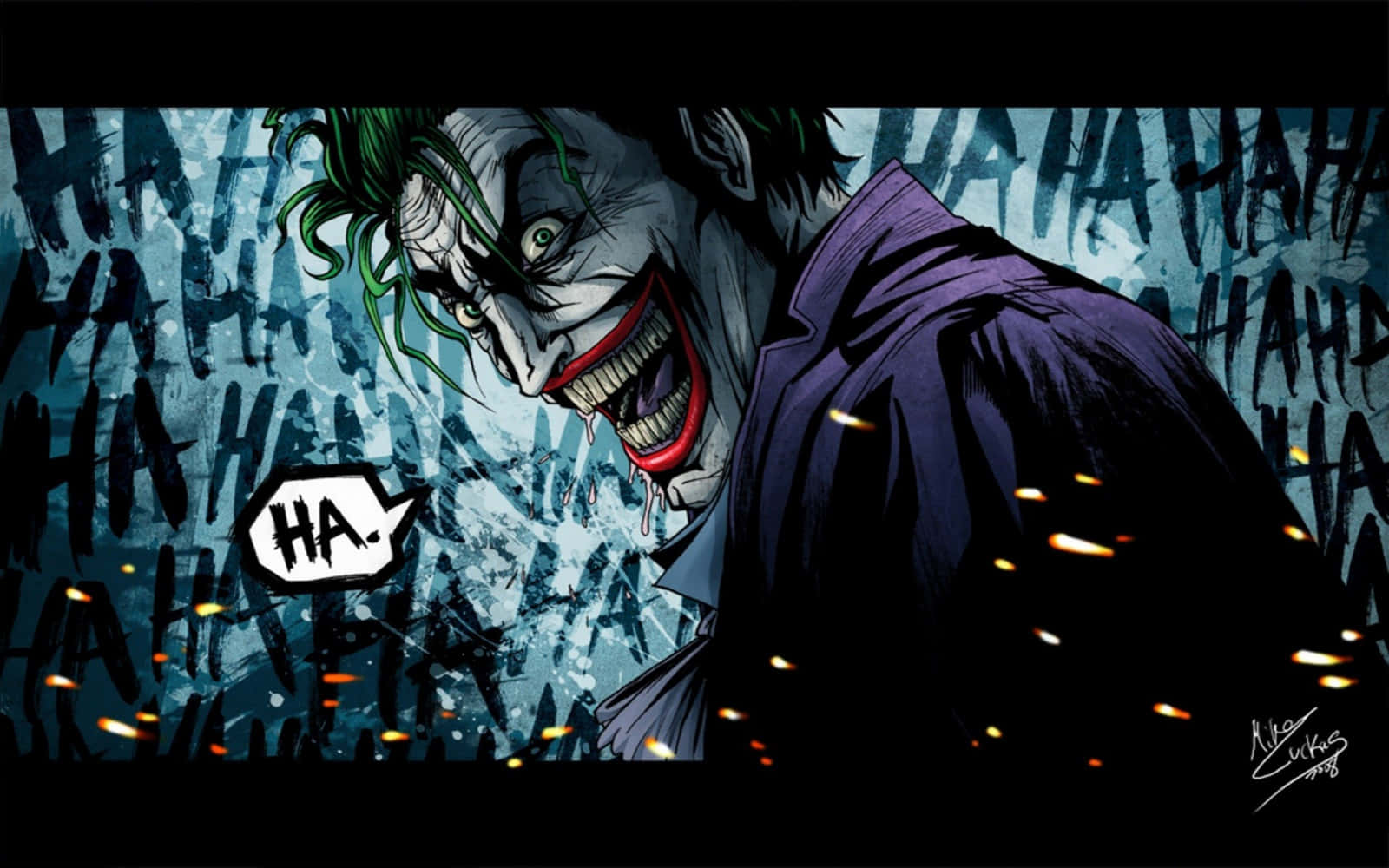 The Joker, green hair, purple coat, HD Desktop Wallpaper