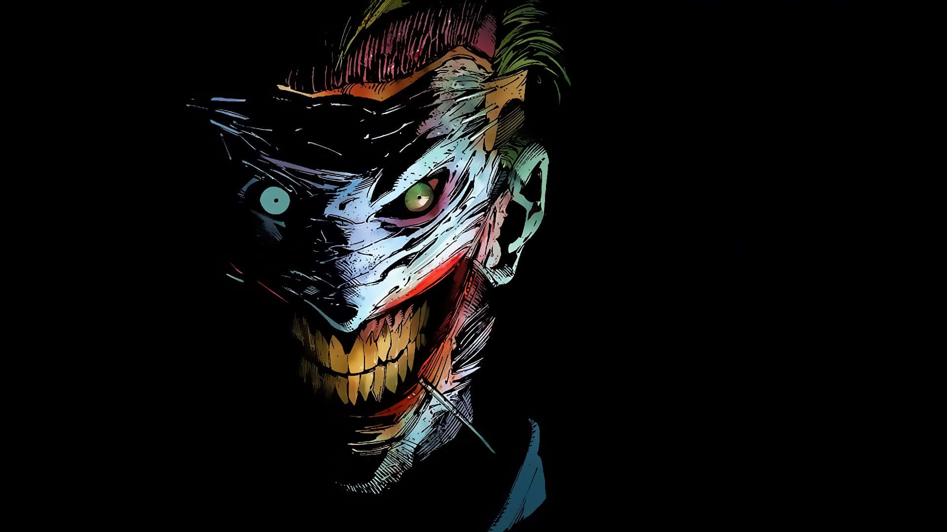 The Joker Comic, Joker, split face, Full HD Desktop Wallpaper