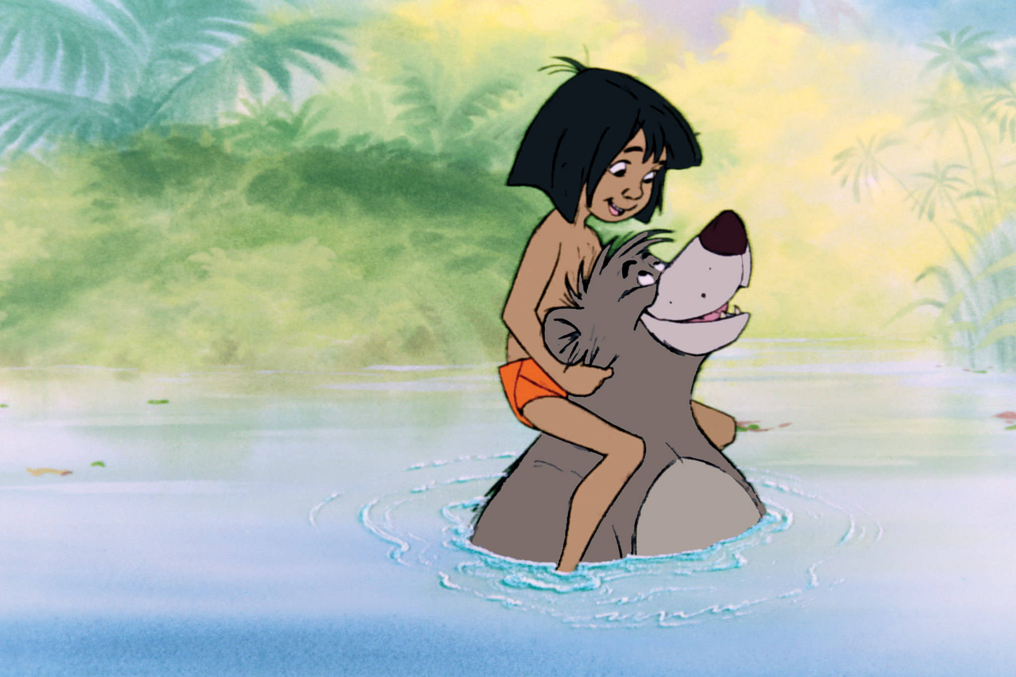The Jungle Book, young boy, smiling bear, Full HD Desktop Wallpaper