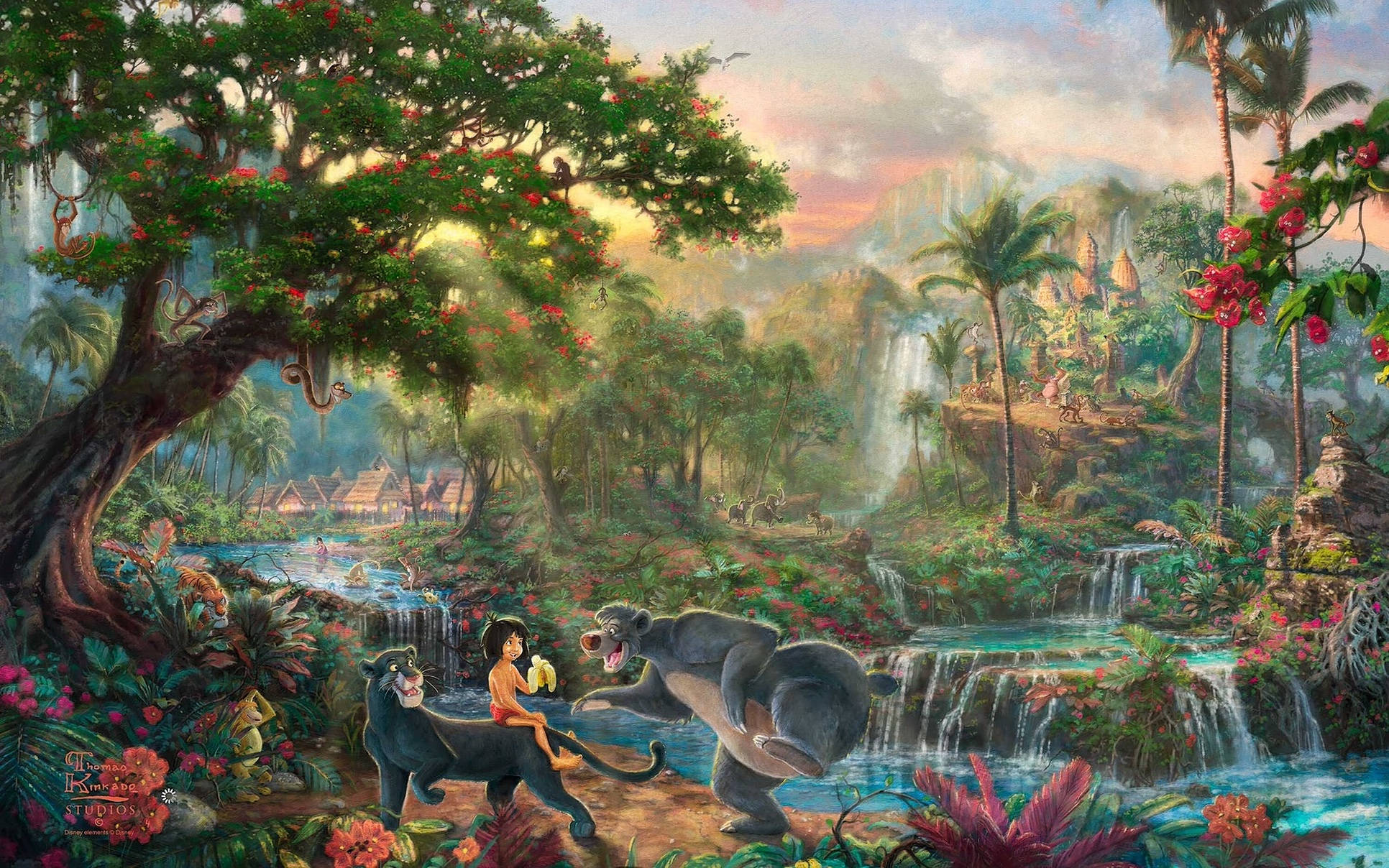 The Jungle Book, jungle scene, young boy, Full HD Desktop Wallpaper