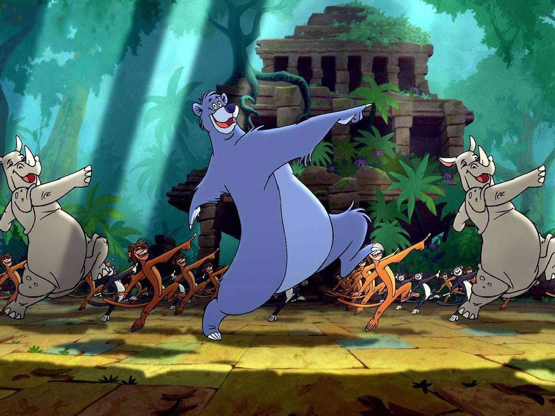 The Jungle Book, lion, rhinos, Full HD Desktop Wallpaper