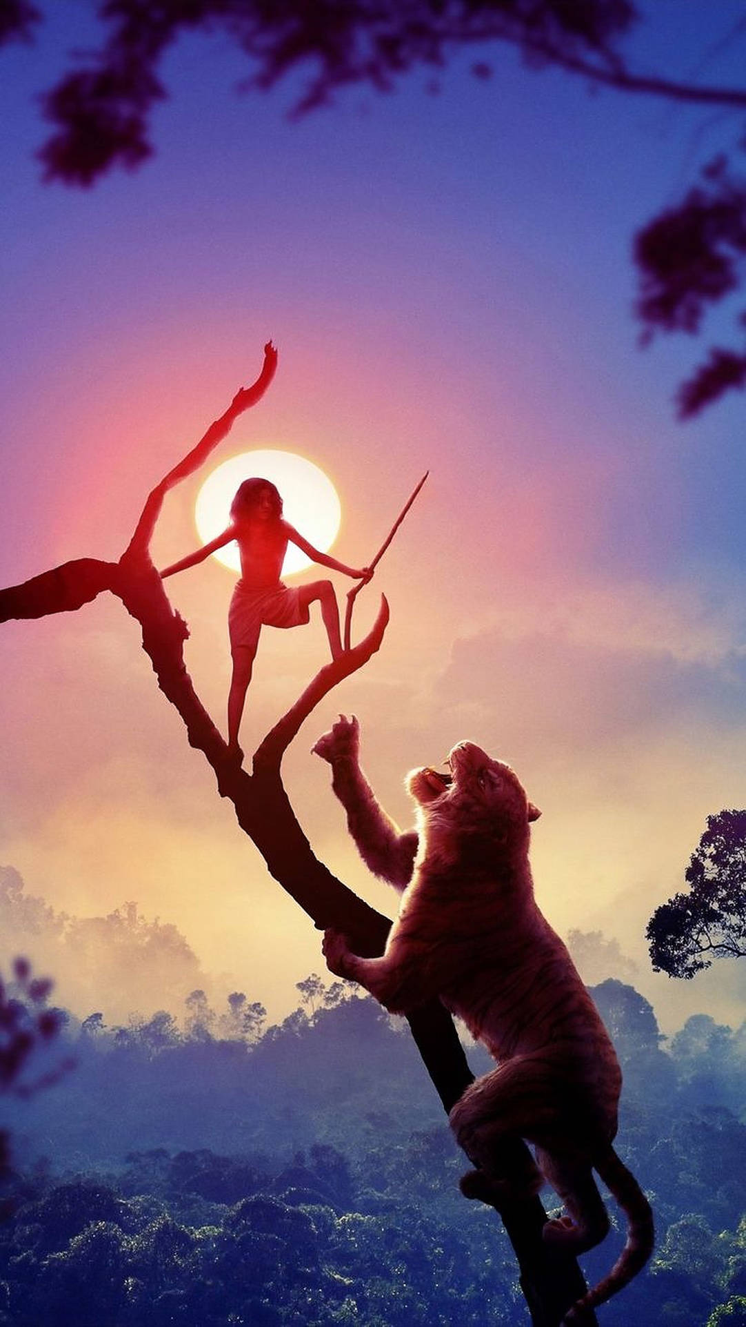 The Jungle Book, sunset, child, Full HD Phone Wallpaper