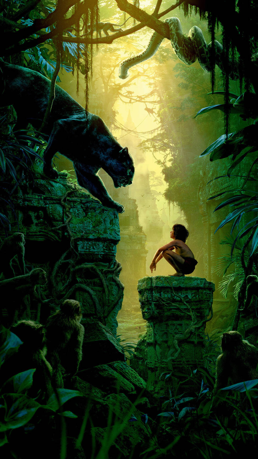 Jungle Book, young boy, black panther, Full HD Phone Wallpaper