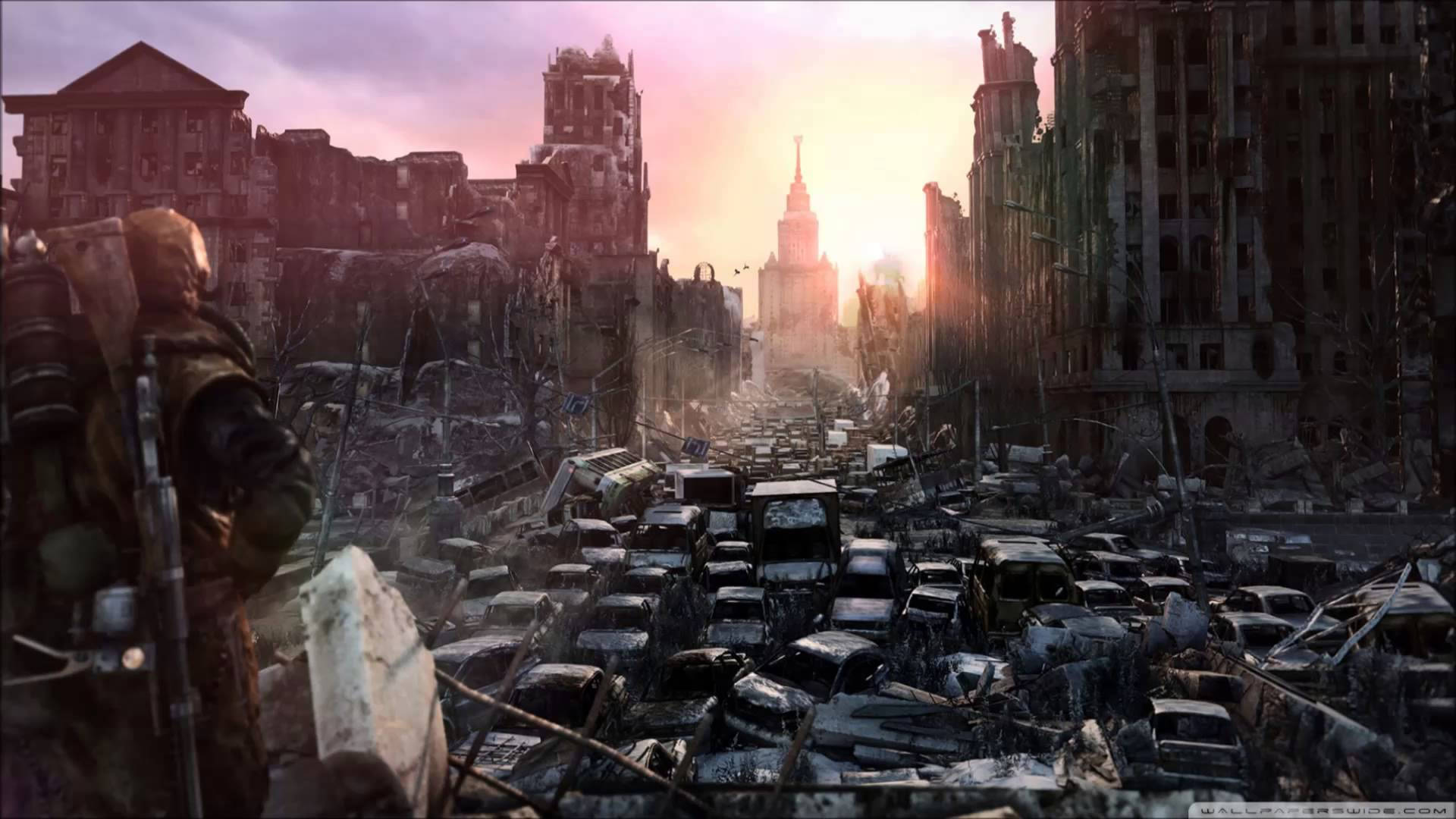 The Last of Us 2, ruined city street, abandoned cars, Full HD Desktop Wallpaper