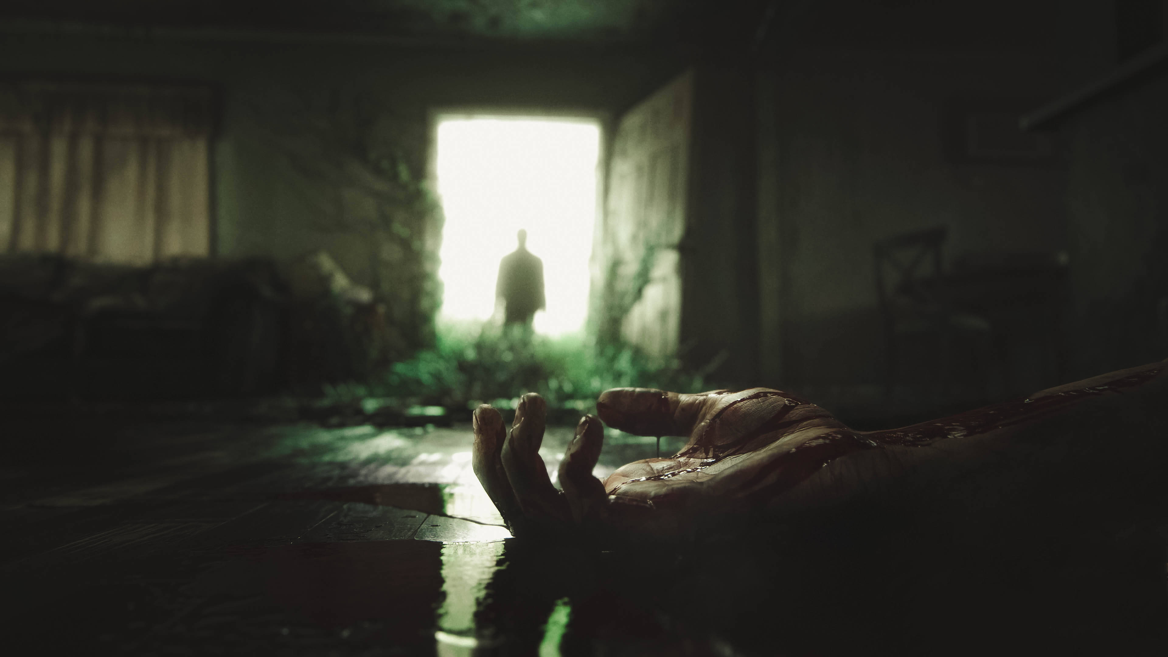 The Last Of Us 4K, bloody hand, wet floor, 4K Desktop Wallpaper
