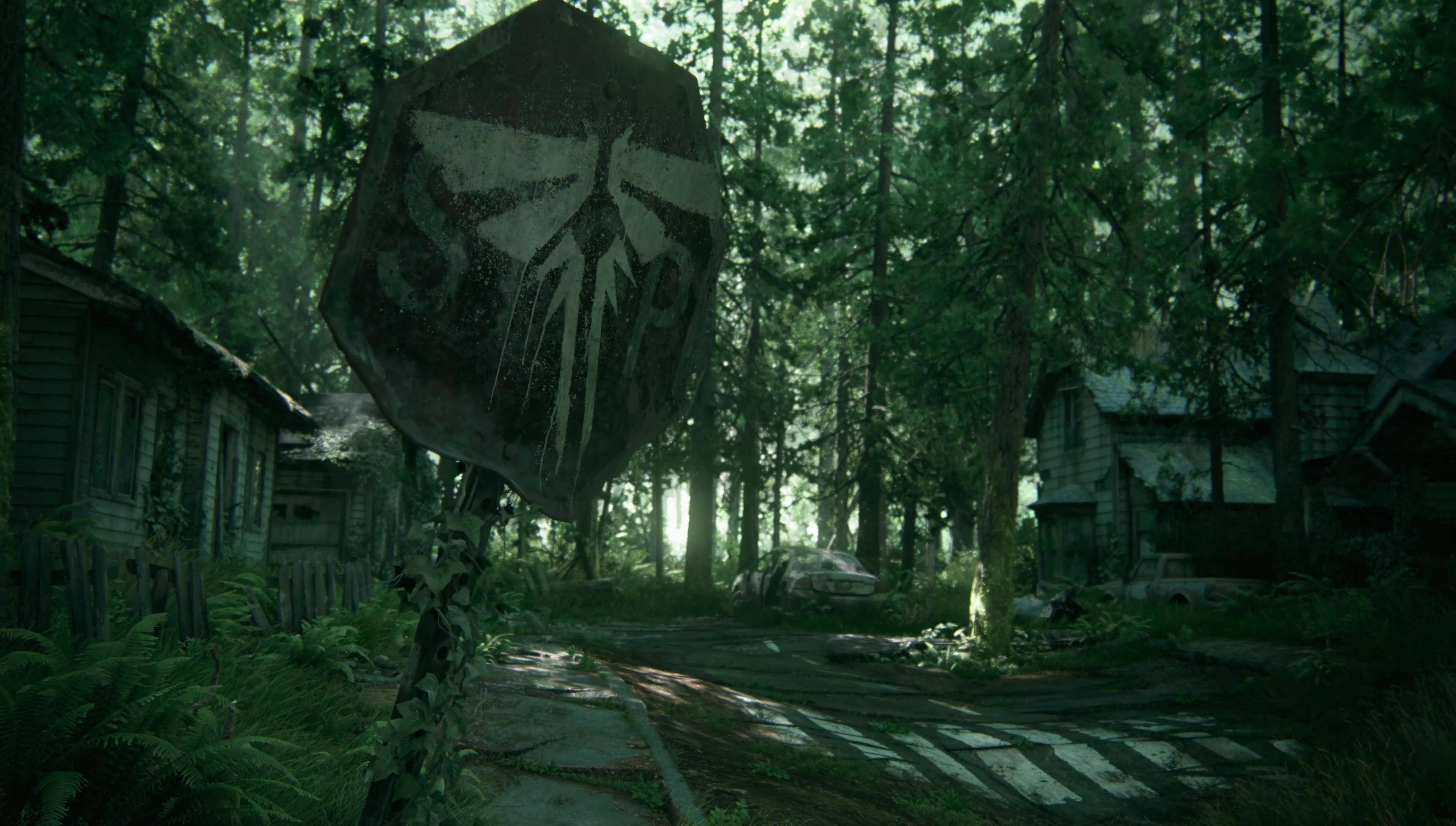 The Last Of Us 4K, abandoned houses, weathered stop sign, 4K Desktop Wallpaper