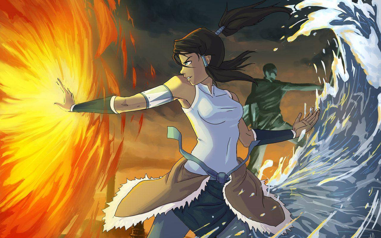 The Legend Of Korra, female avatar, fire, HD Desktop Wallpaper