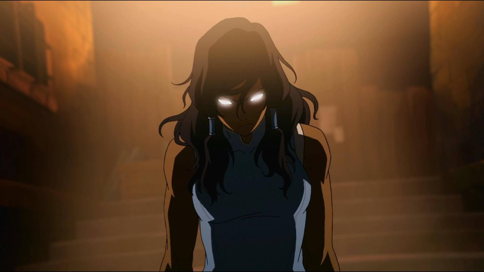 The Legend Of Korra, white eyes, hazy dimly lit hallway, Full HD Desktop Wallpaper