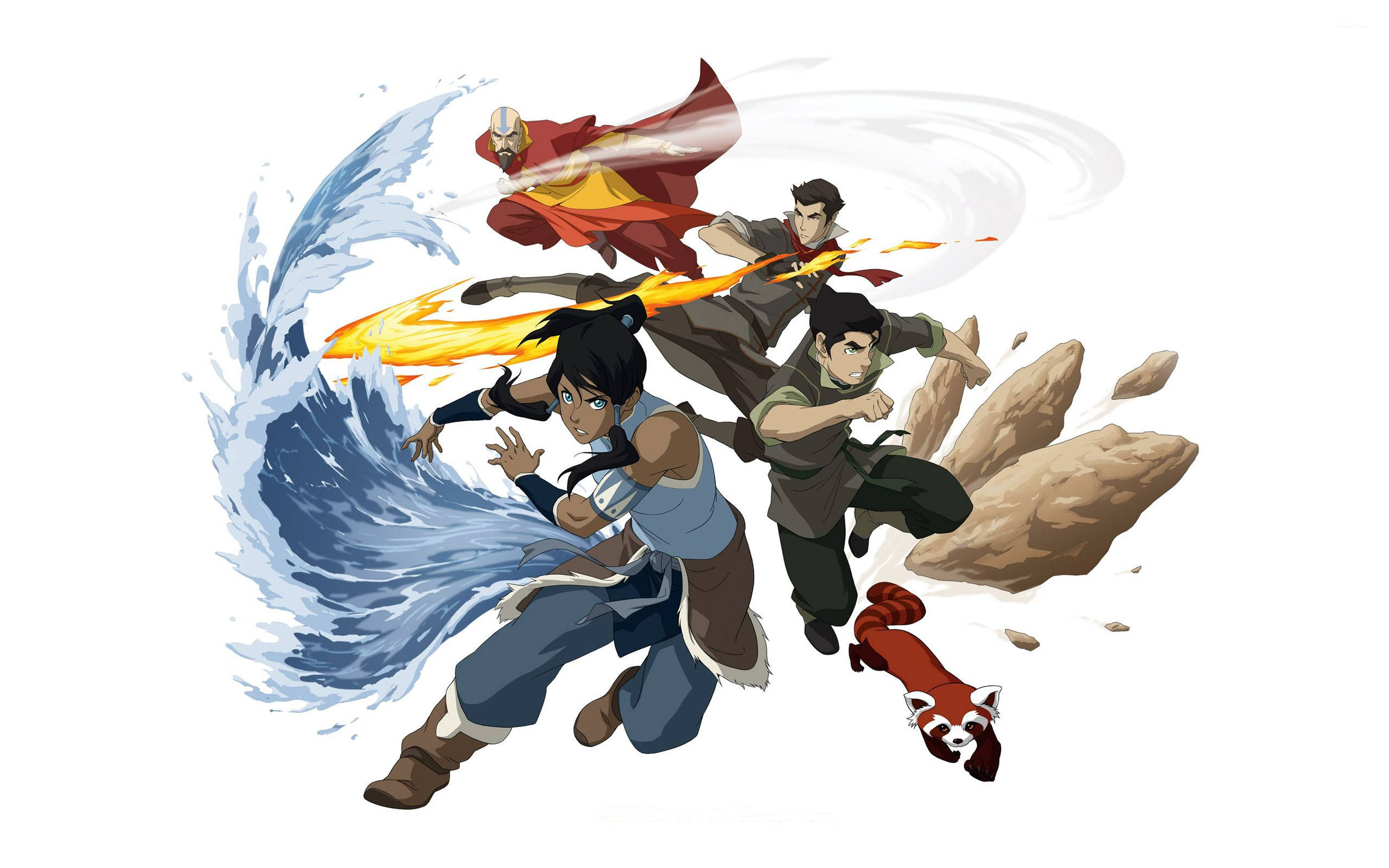 The Legend of Korra, water, fire, 2K Desktop Wallpaper