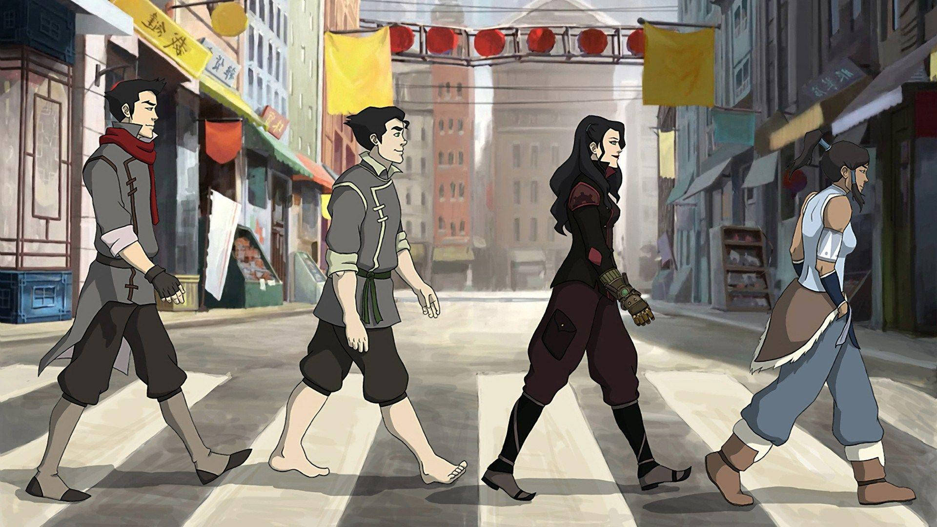 The Legend Of Korra, iconic walk, zebra crossing, Full HD Desktop Wallpaper