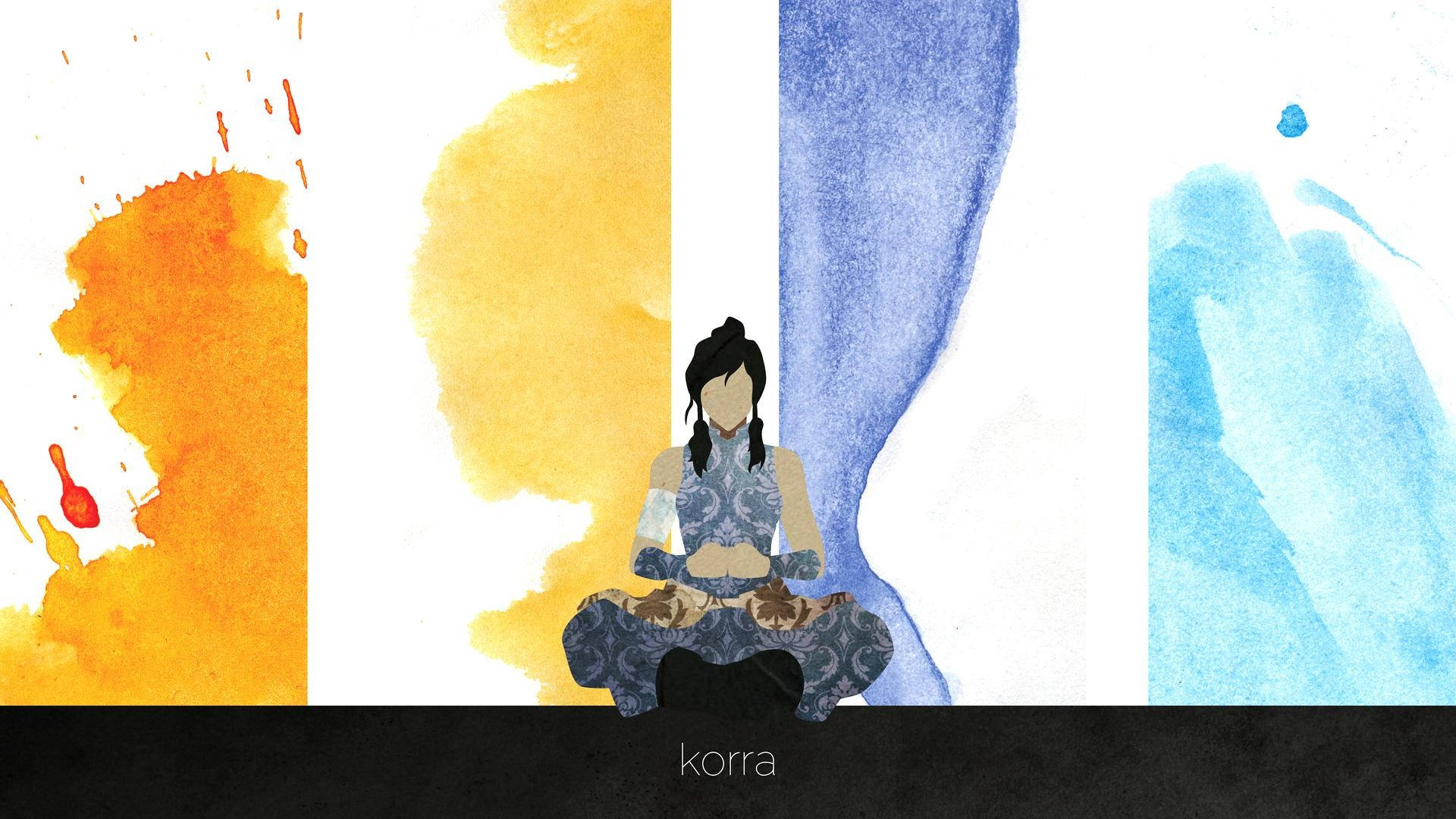 The Legend Of Korra, Korra, lotus pose, Full HD Desktop Wallpaper