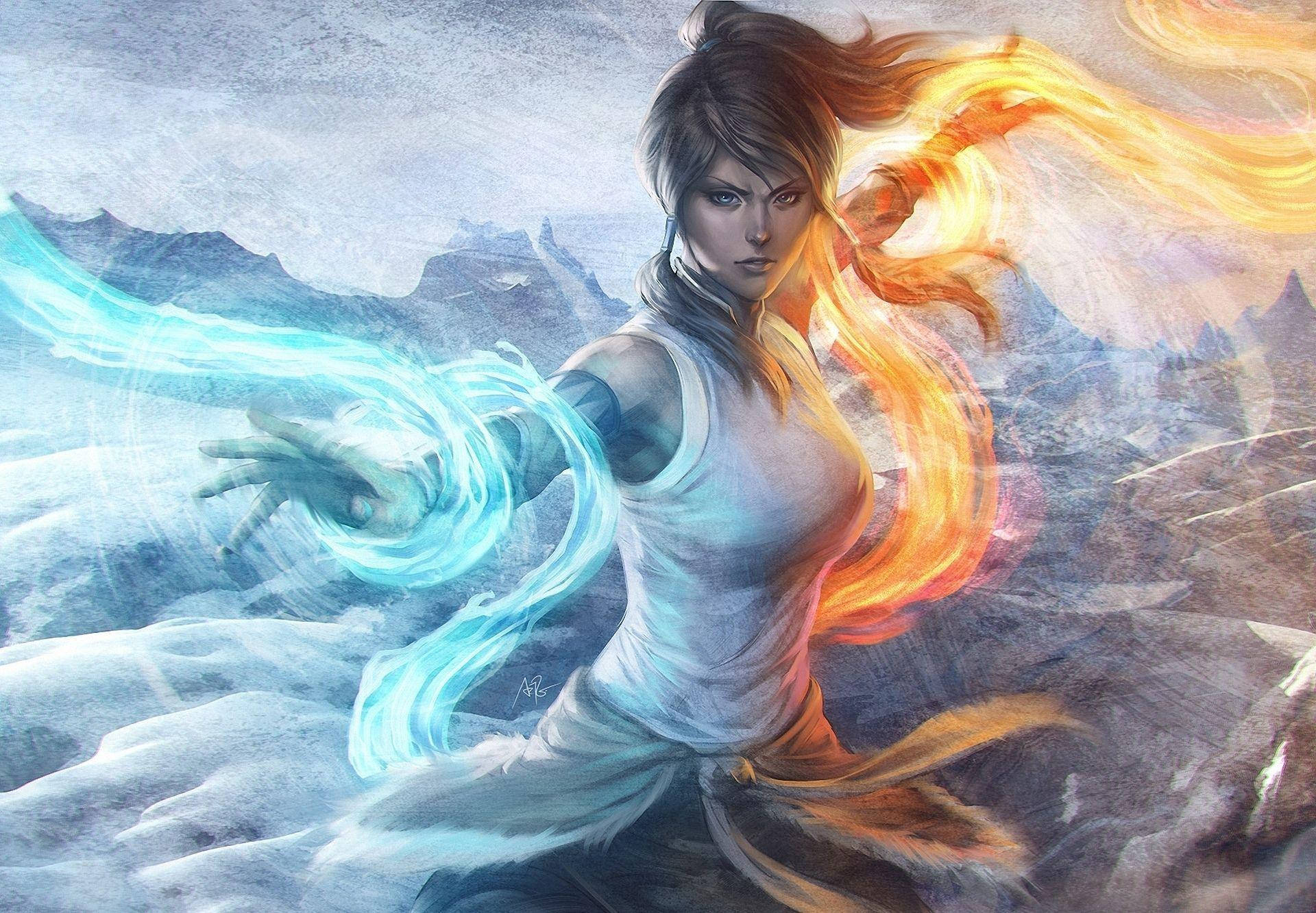The Legend Of Korra, fire, water, Full HD Desktop Wallpaper