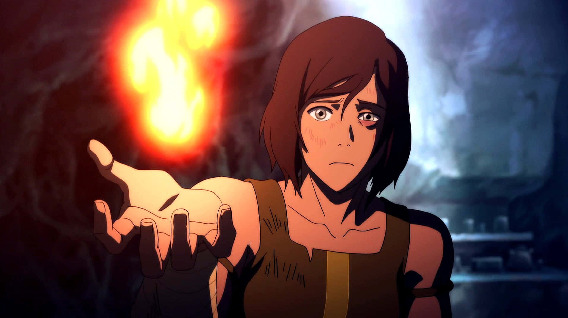 The Legend of Korra, Korra, orange flame, HD Desktop Wallpaper