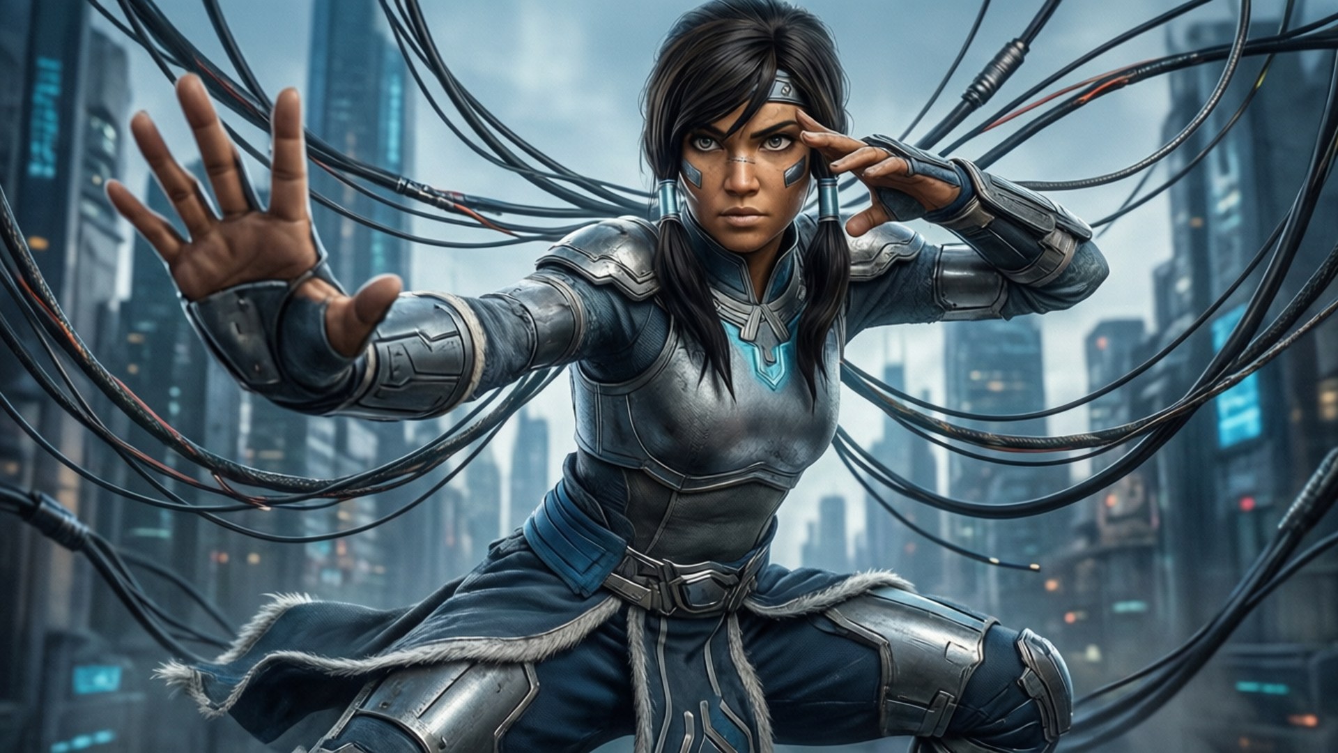 Korra, metalbending, cybernetic warrior, Full HD Desktop Wallpaper
