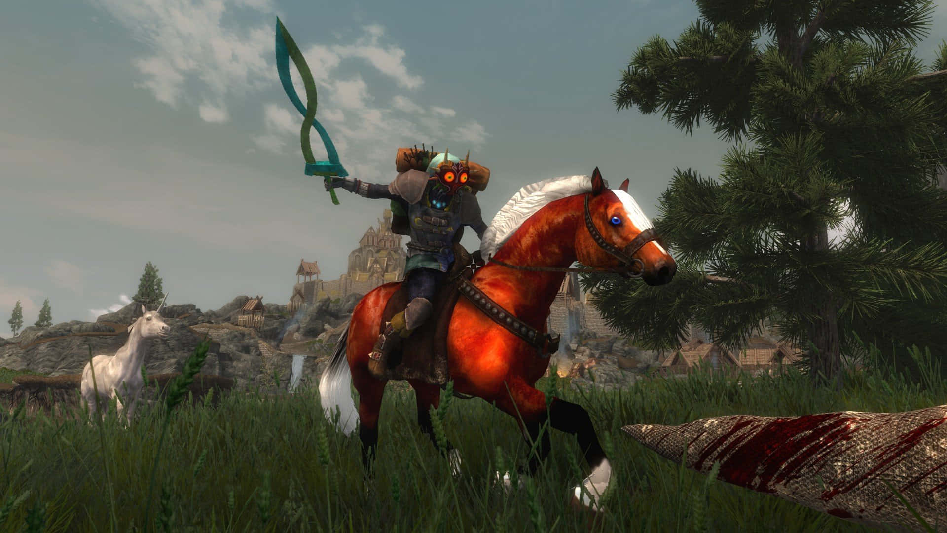 The Legend of Zelda, Epona, fiery red horse, Full HD Desktop Wallpaper
