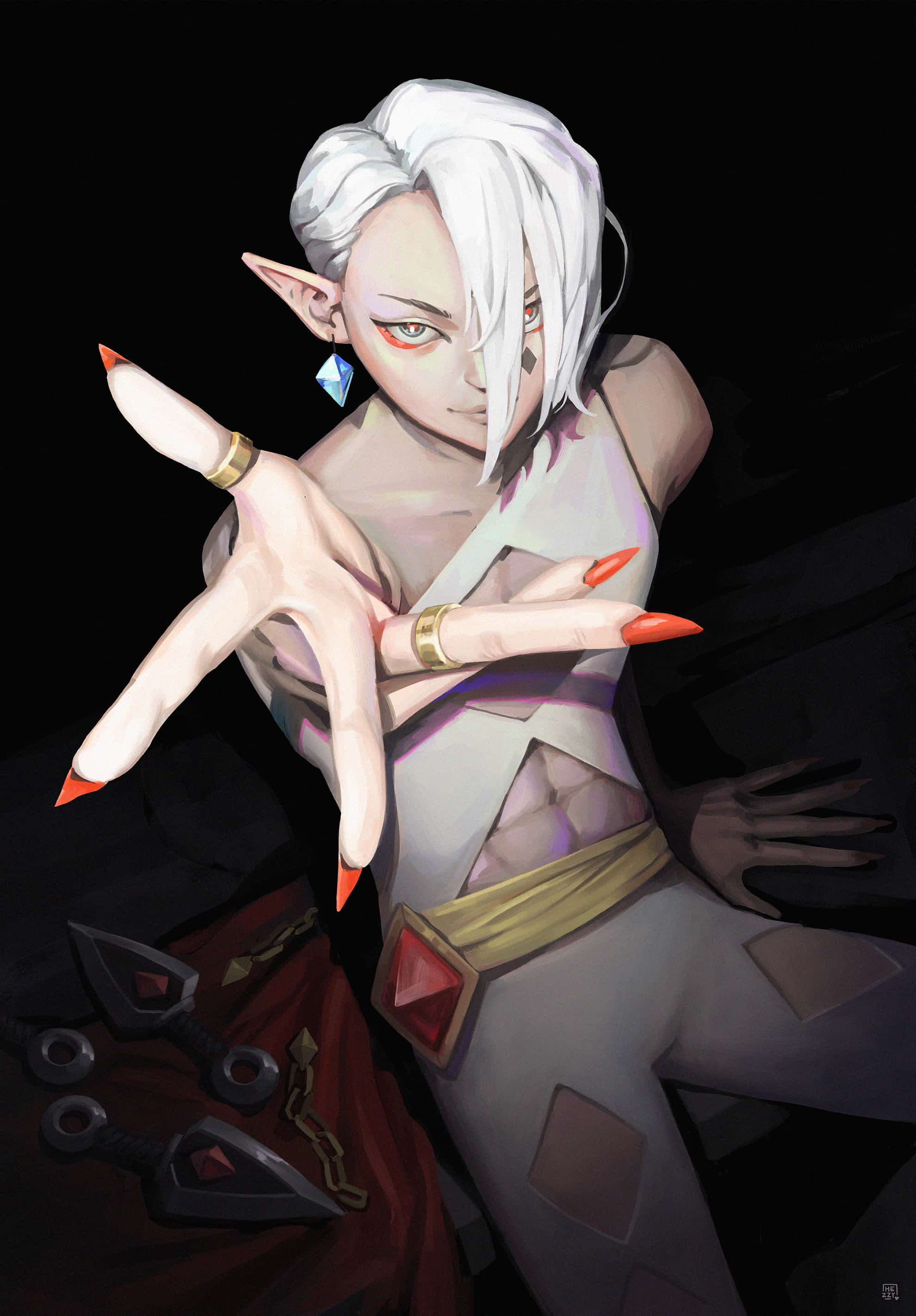 Ghirahim, The Legend of Zelda, white-haired elf, 2K Phone Wallpaper