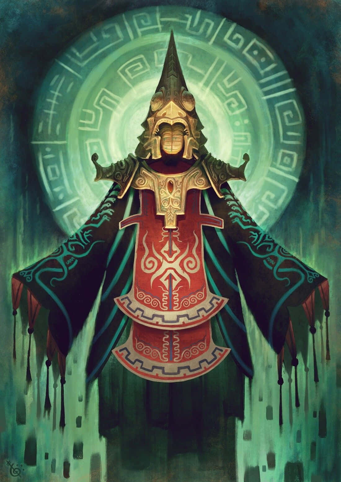 Zelda Ghirahim, spiked helmet, ornate red and gold tunic, HD Phone Wallpaper