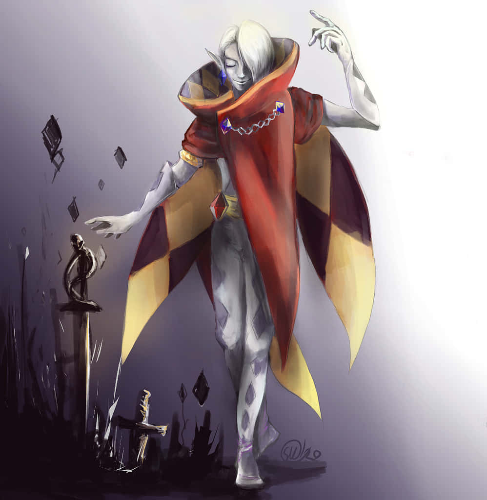 Ghirahim, mystic light, red and gold cape, SD Phone Wallpaper