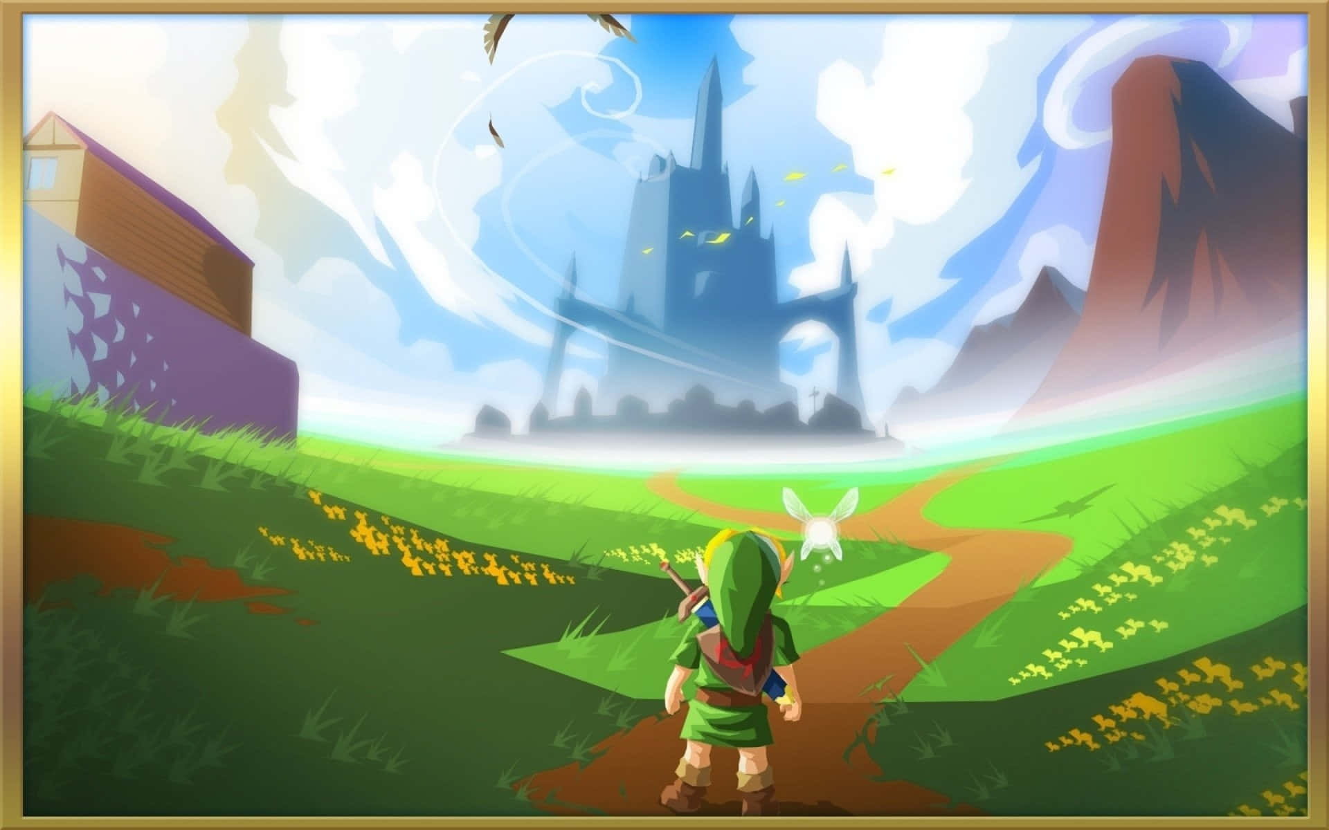 The Legend of Zelda: Hyrule, green tunic, winding path, Full HD Desktop Wallpaper