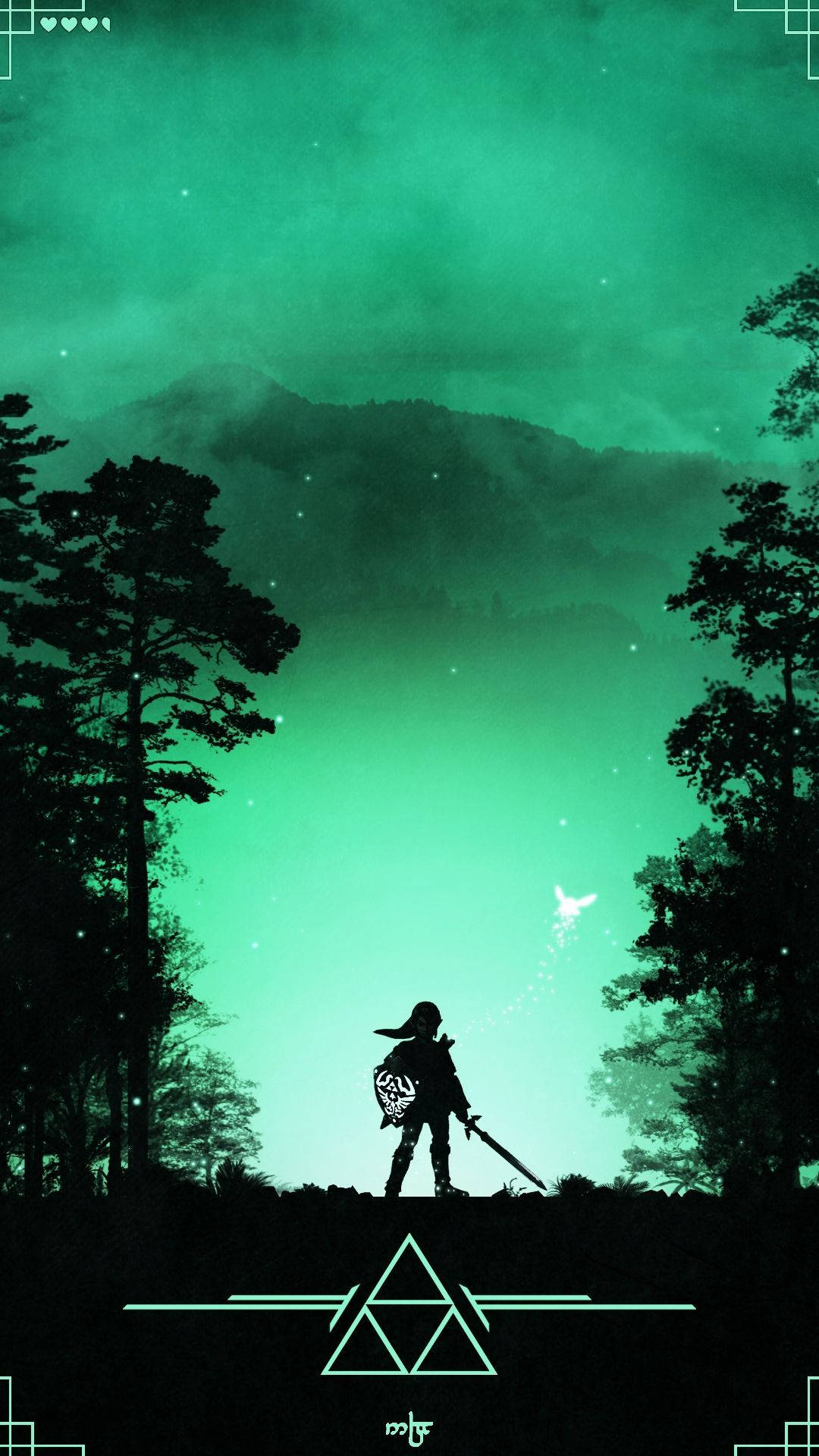 Legend of Zelda, hill, glowing green sky, Full HD Phone Wallpaper
