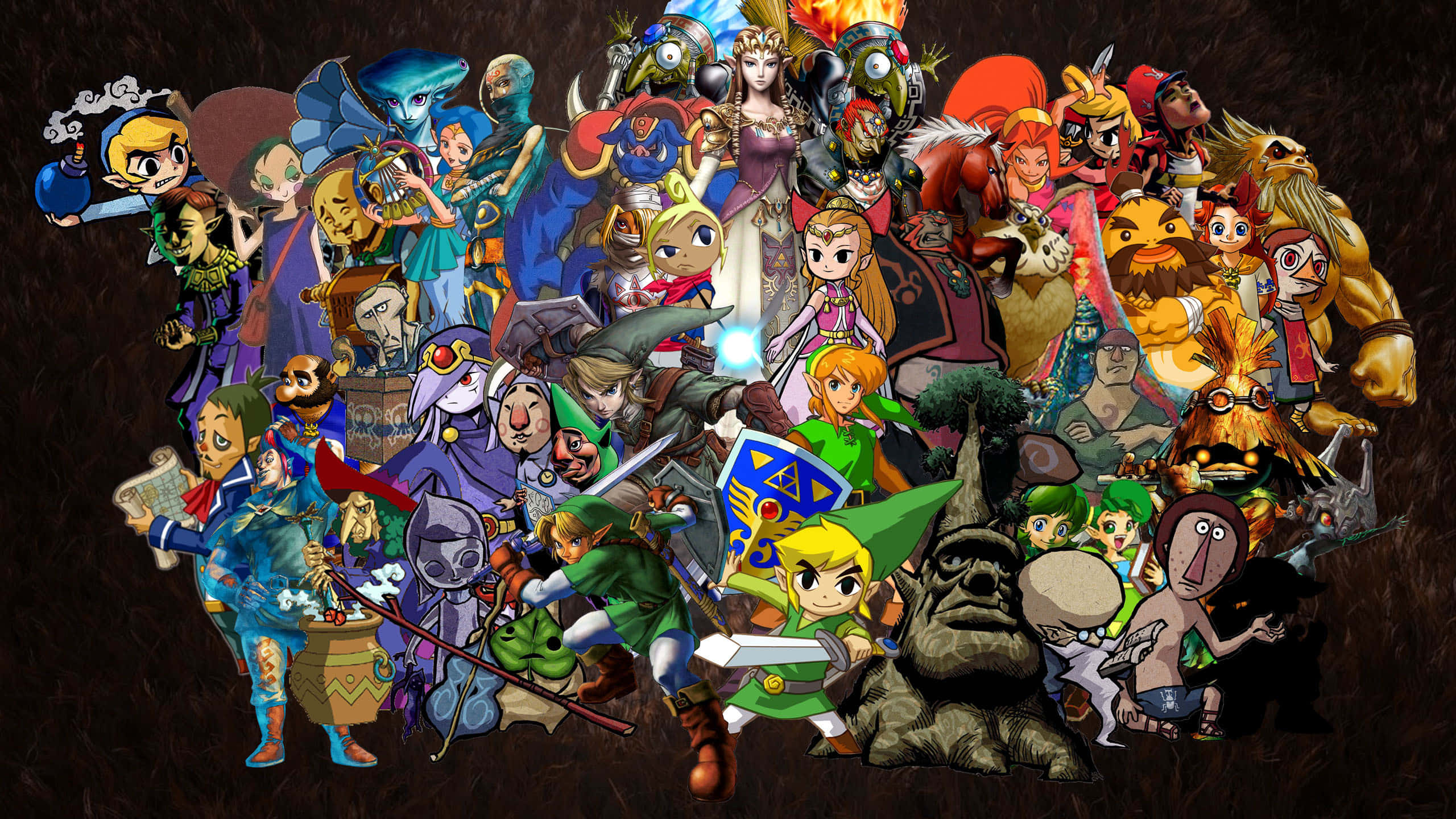 The Legend of Zelda, characters, dynamic poses, 2K Desktop Wallpaper