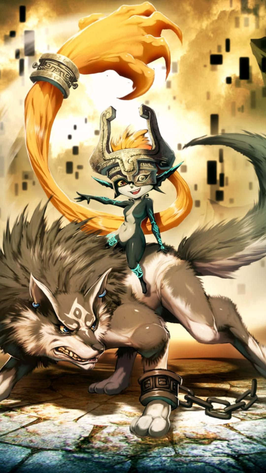 The Legend of Zelda, Midna, chained wolf, Full HD Phone Wallpaper