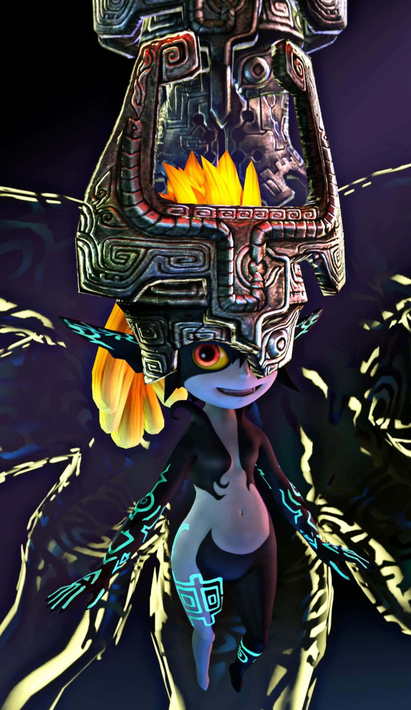 The Legend of Zelda, Midna, glowing orange eyes, Full HD Phone Wallpaper