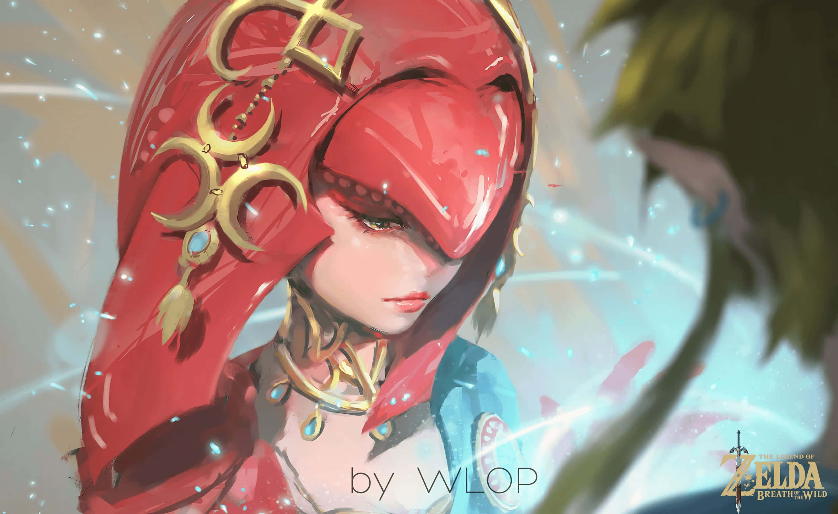 The Legend of Zelda, Mipha, red-hooded, 2K Desktop Wallpaper